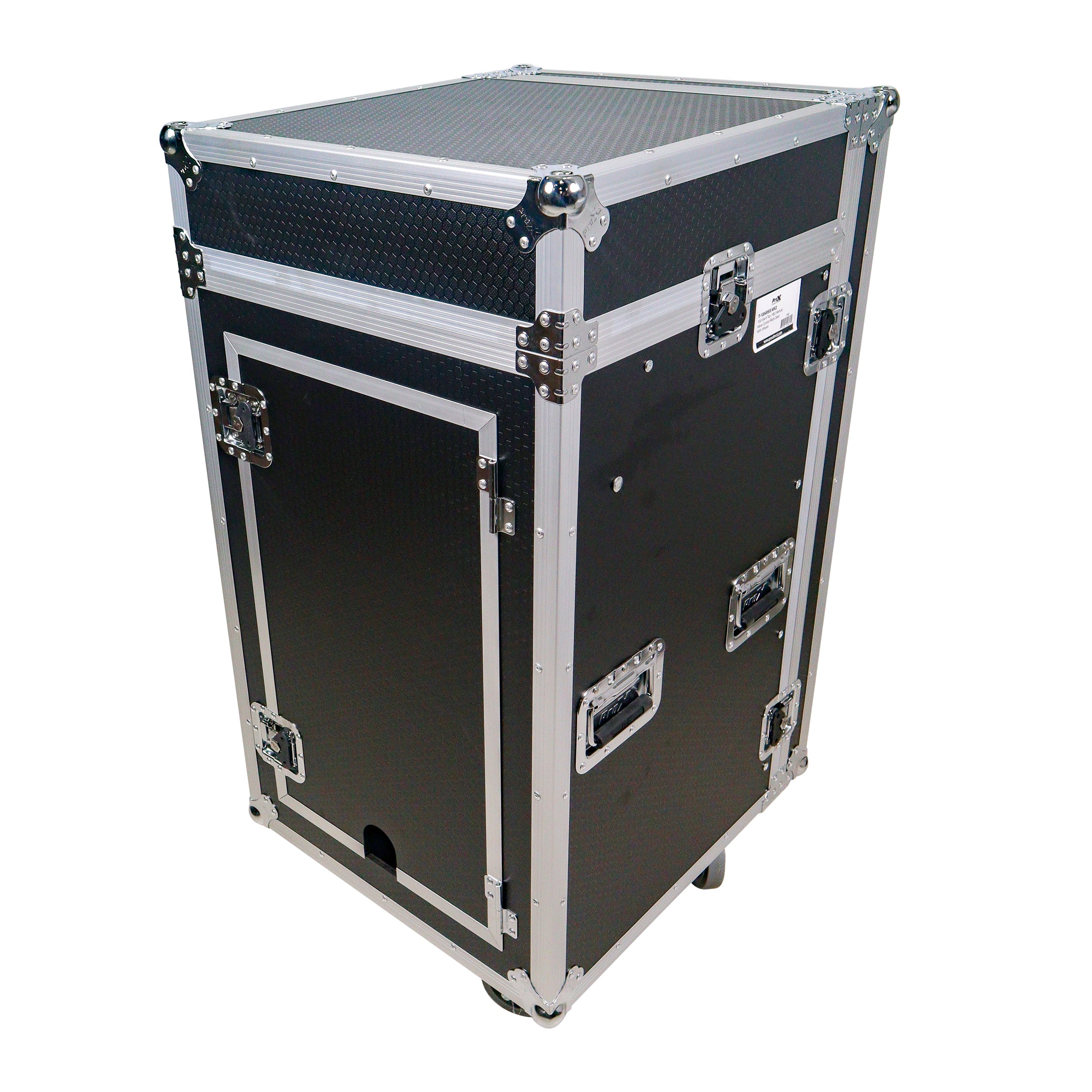 18U Vertical Rack Mount Flight Case with 10U Top for Mixer Combo Amp Rack with Caster Wheels