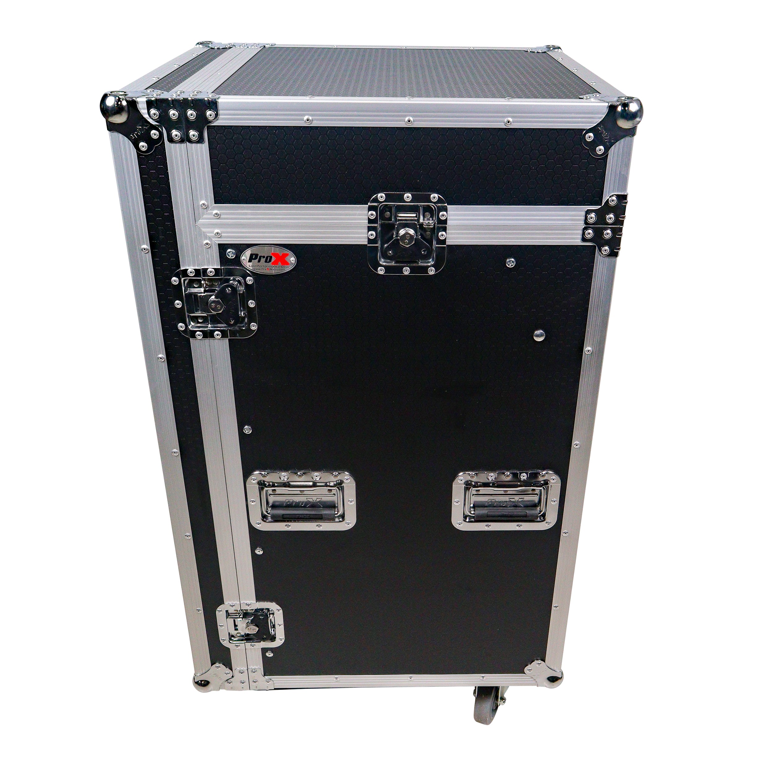 18U Vertical Rack Mount Flight Case with 10U Top for Mixer Combo Amp Rack with Caster Wheels