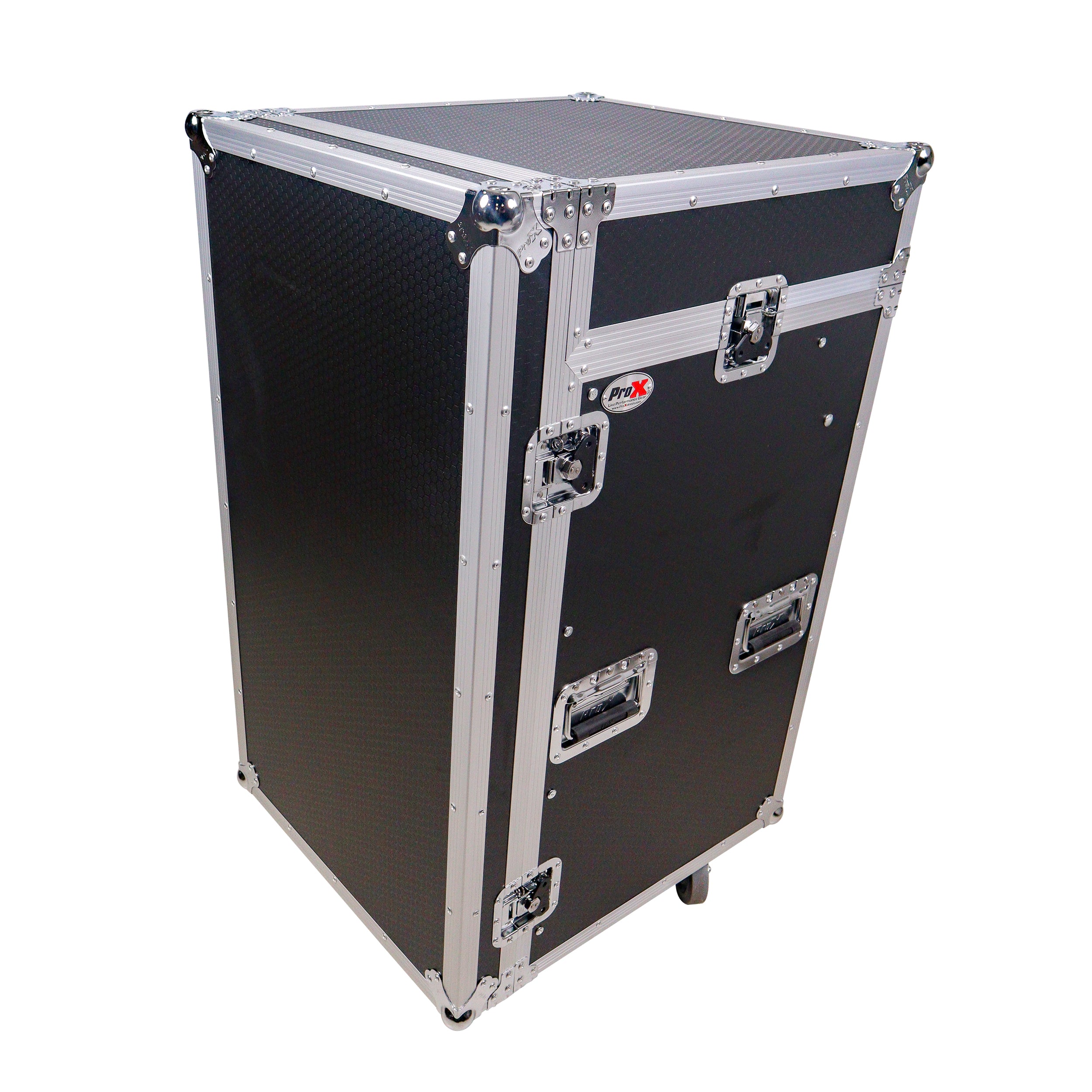 18U Vertical Rack Mount Flight Case with 10U Top for Mixer Combo Amp Rack with Caster Wheels