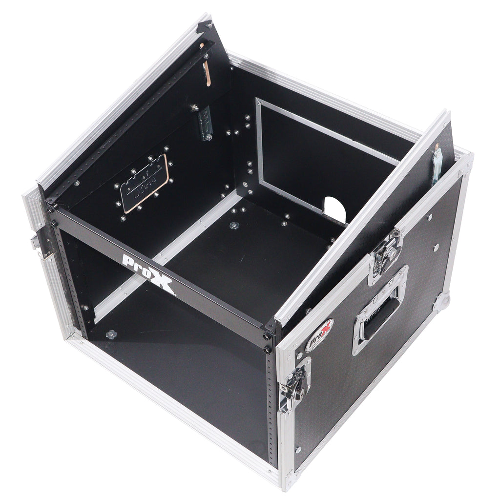 6U Vertical Rack Mount Flight Case with 10U Top for Mixer Combo Amp Rack