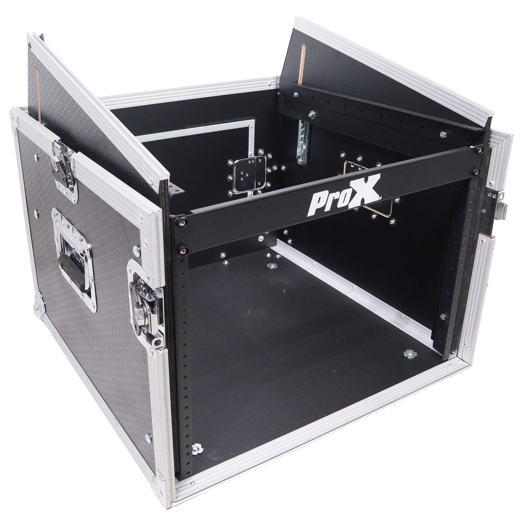 6U Vertical Rack Mount Flight Case with 10U Top for Mixer Combo Amp Rack