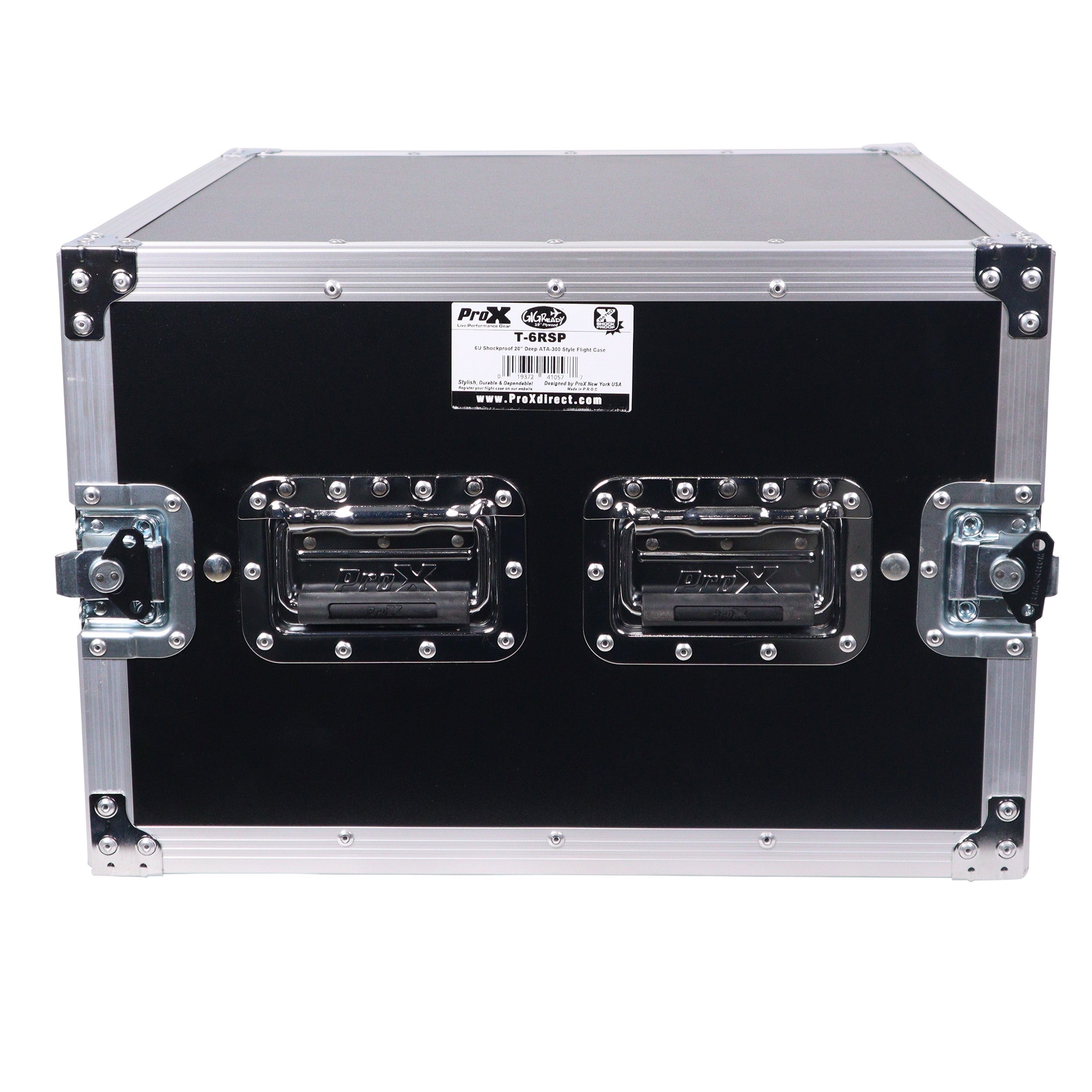 ATA Style 6U Rack Space Shockproof Amp Rack Mount Case 20 in. Depth with recessed handles