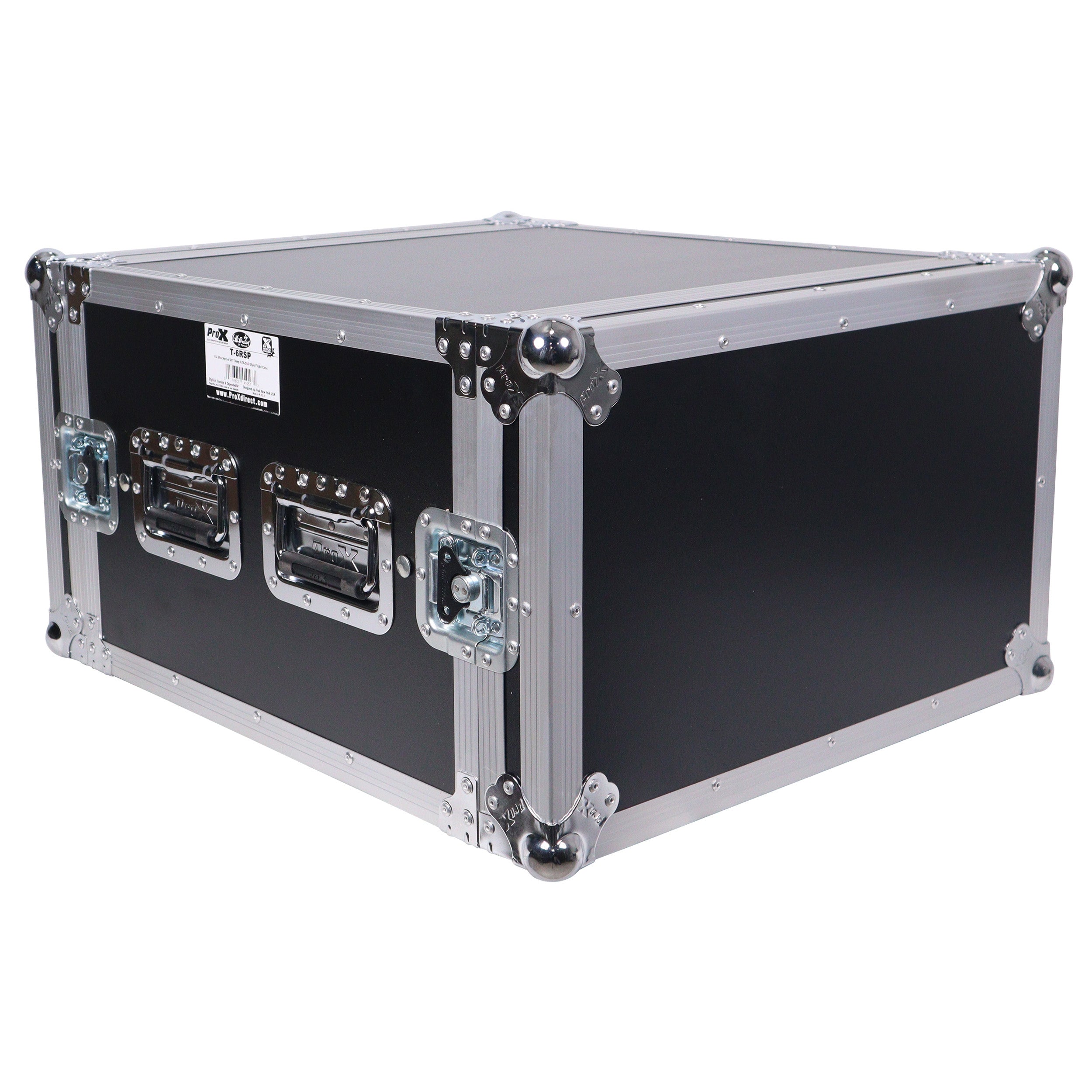 ATA Style 6U Rack Space Shockproof Amp Rack Mount Case 20 in. Depth with recessed handles