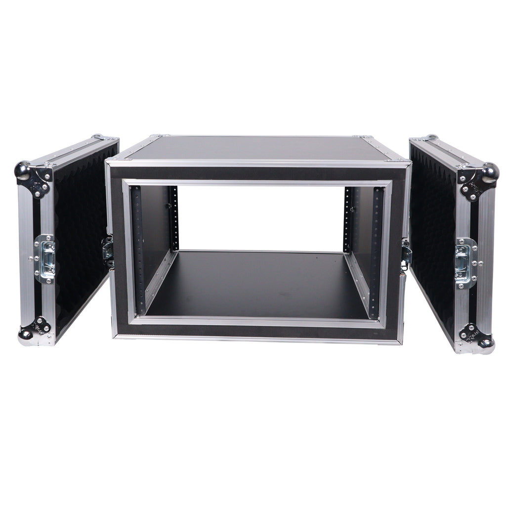 ATA Style 6U Rack Space Shockproof Amp Rack Mount Case 20 in. Depth with recessed handles