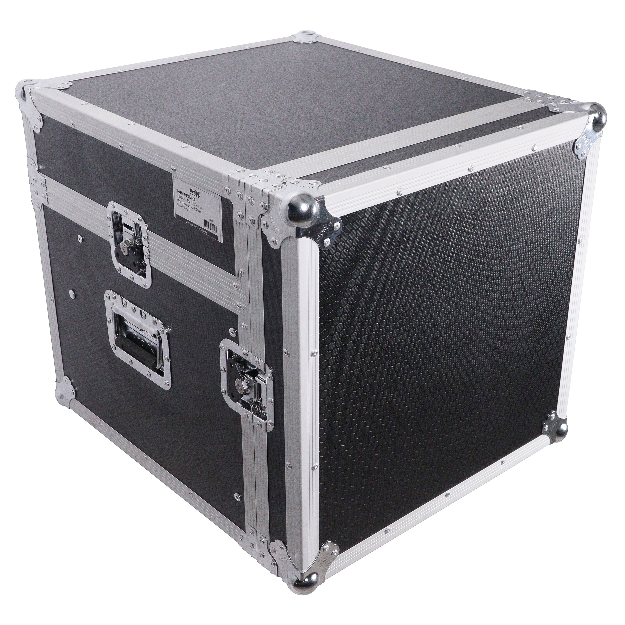 8U Vertical Rack Mount Flight Case with 10U Top for Mixer Combo Amp Rack