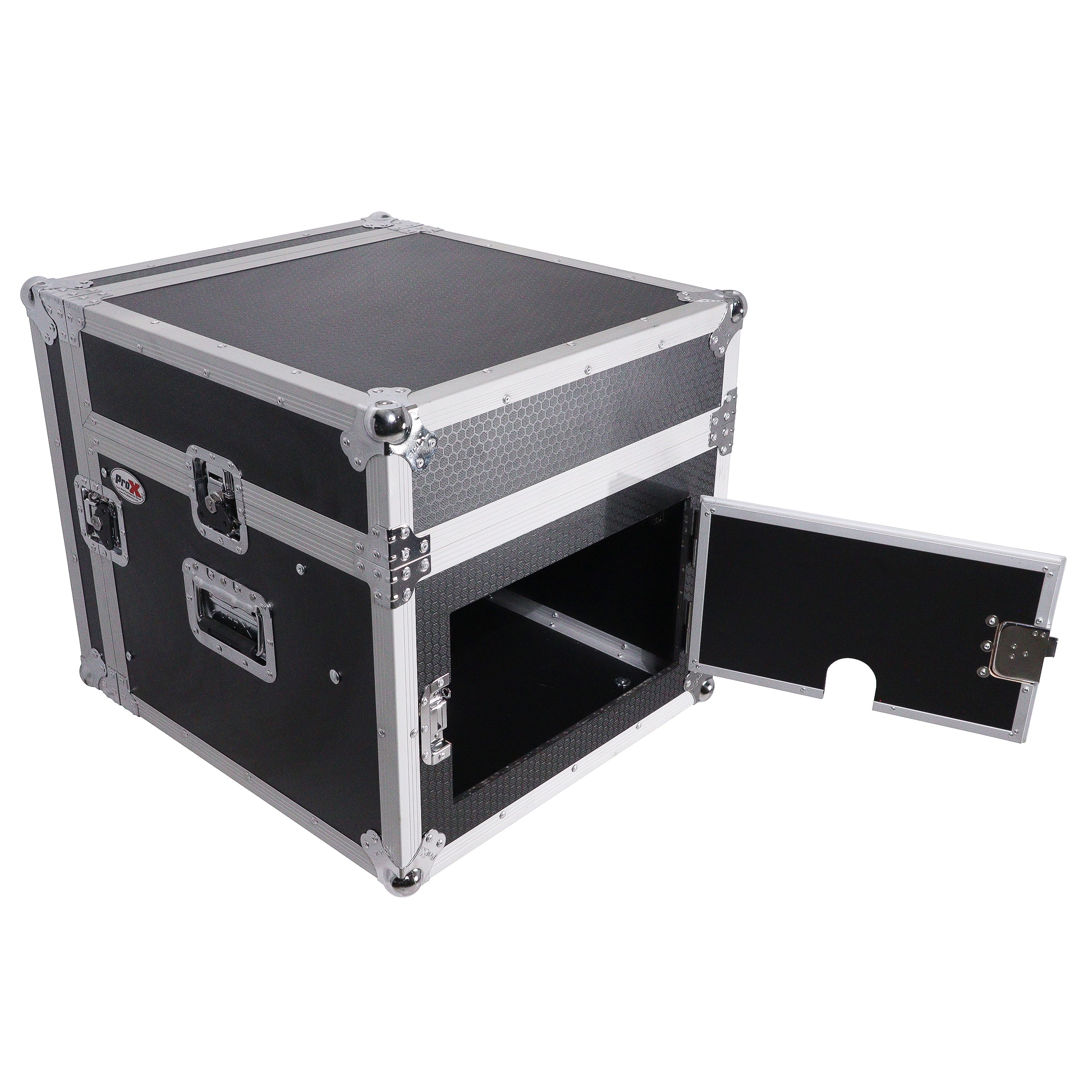 8U Vertical Rack Mount Flight Case with 10U Top for Mixer Combo Amp Rack