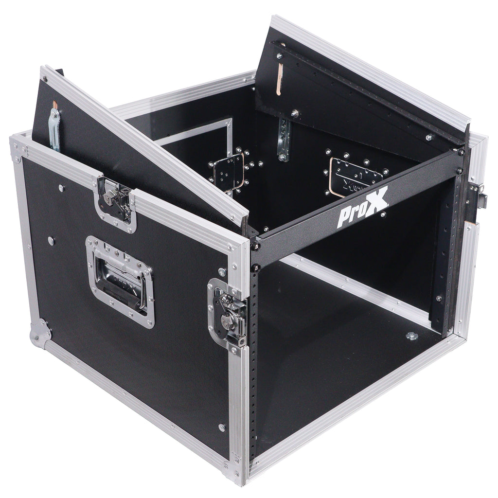 8U Vertical Rack Mount Flight Case with 10U Top for Mixer Combo Amp Rack