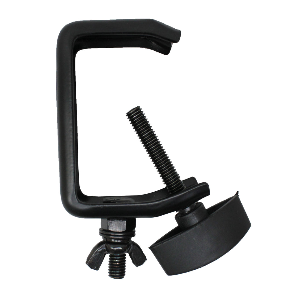 100PCS Light Duty Aluminum C Style M10 Clamp with Flat Thumbscrew for 2" Truss Tube Capacity 45 lbs Black Finish