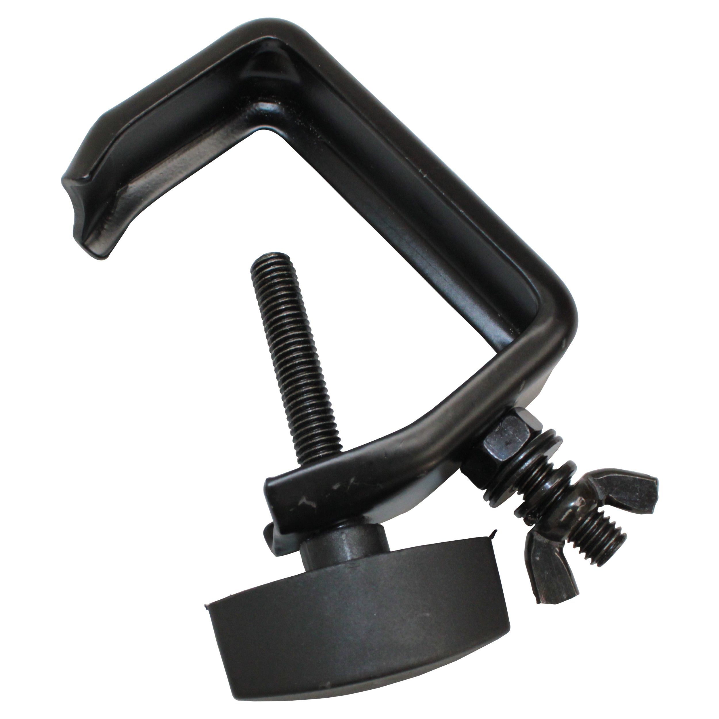 100PCS Light Duty Aluminum C Style M10 Clamp with Flat Thumbscrew for 2" Truss Tube Capacity 45 lbs Black Finish