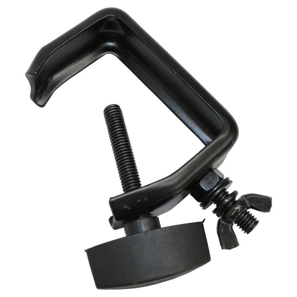 Light Duty Aluminum C Style M10 Clamp with Flat Thumbscrew for 2" Truss Tube Capacity 45 lbs Black Finish