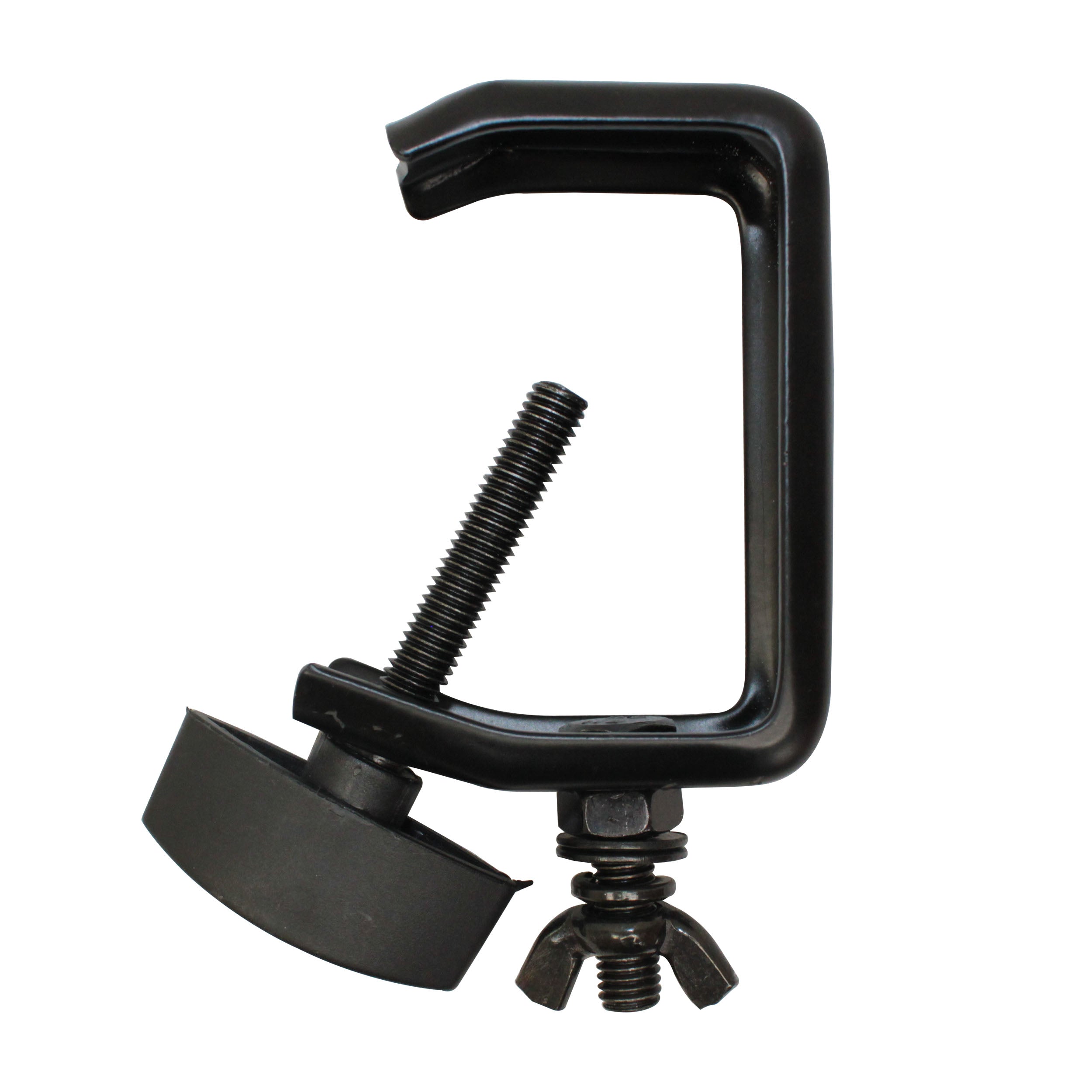 100PCS Light Duty Aluminum C Style M10 Clamp with Flat Thumbscrew for 2" Truss Tube Capacity 45 lbs Black Finish