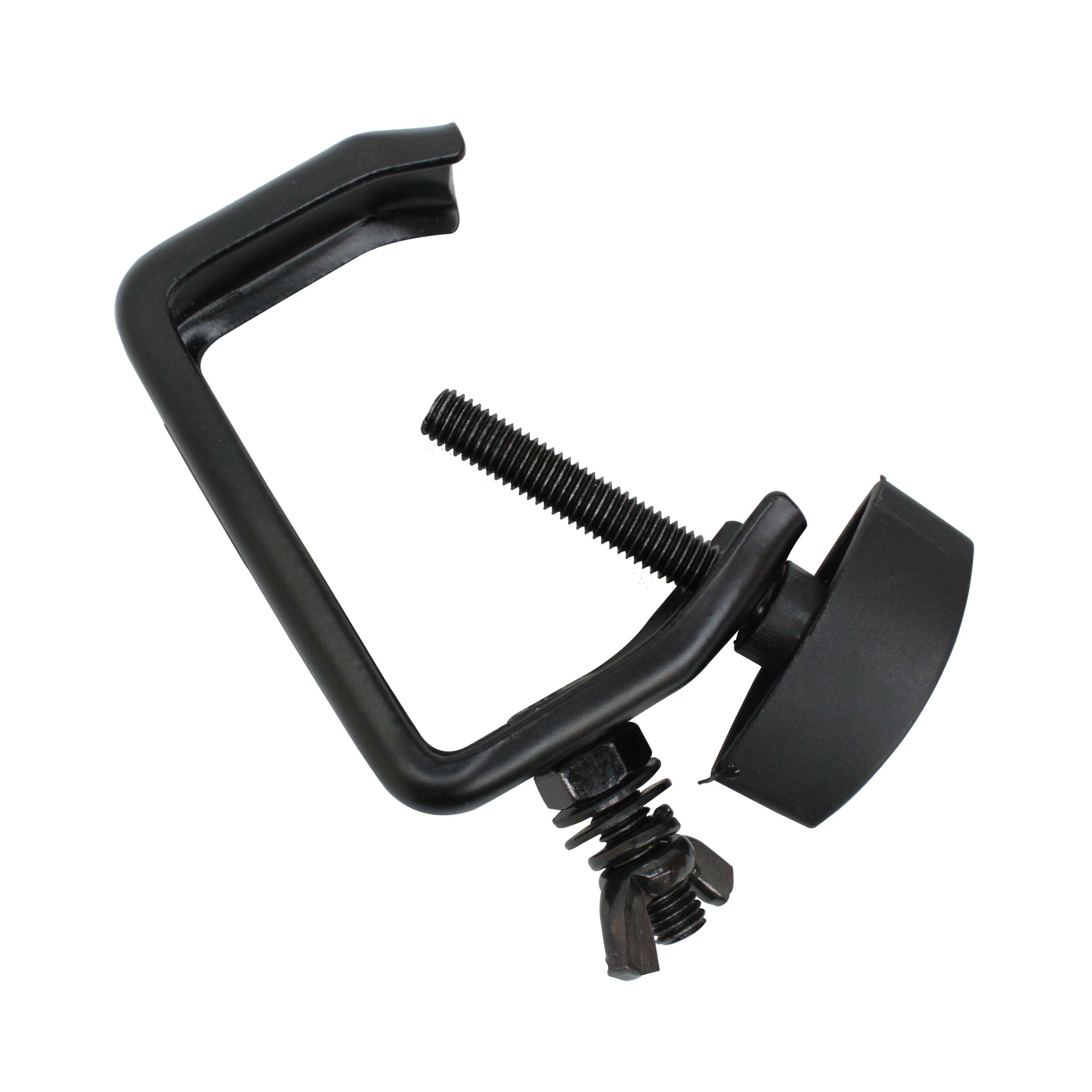 Light Duty Aluminum C Style M10 Clamp with Flat Thumbscrew for 2" Truss Tube Capacity 45 lbs Black Finish