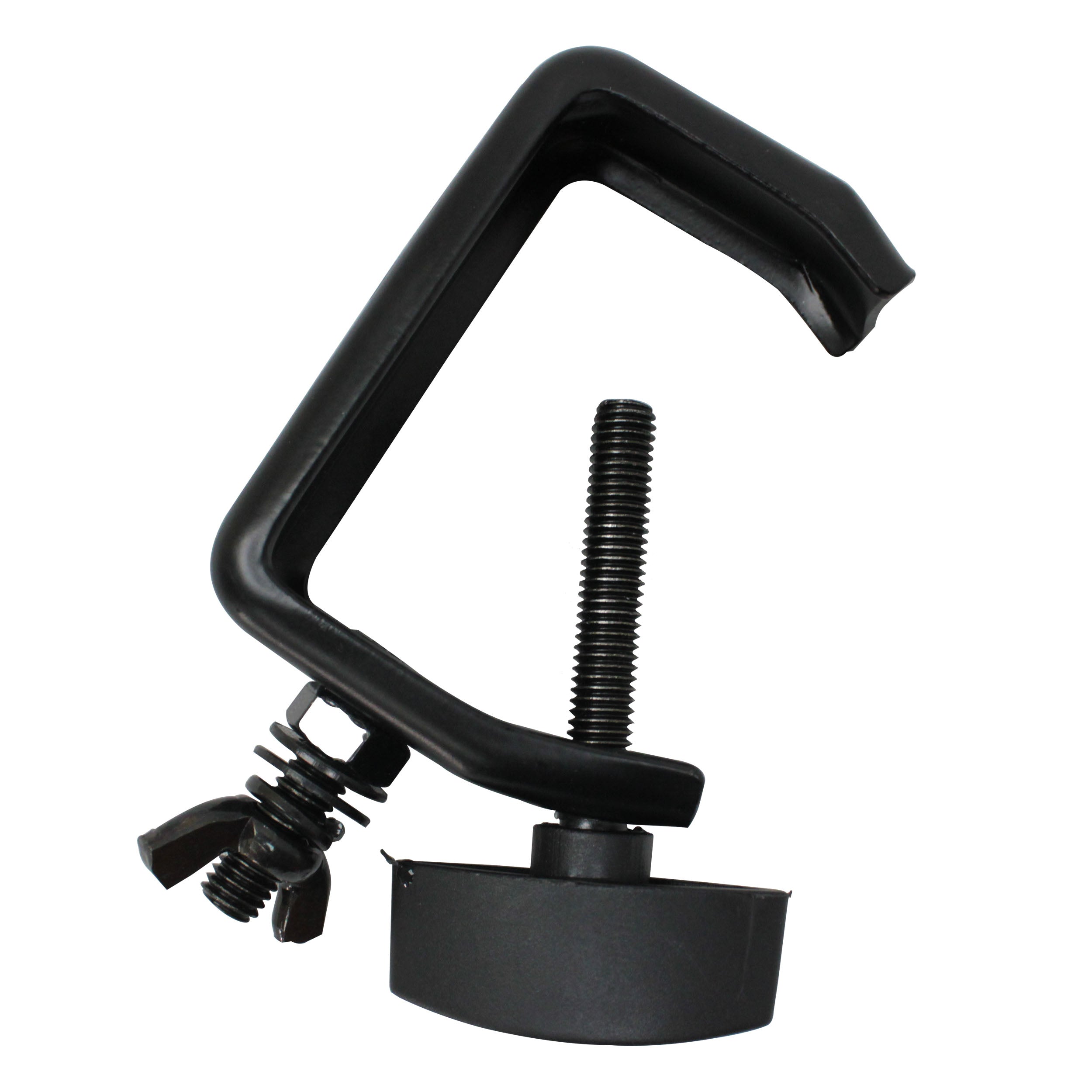 Light Duty Aluminum C Style M10 Clamp with Flat Thumbscrew for 2" Truss Tube Capacity 45 lbs Black Finish