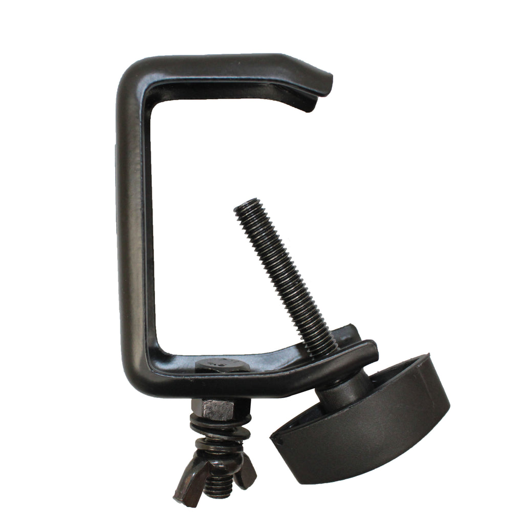 100PCS Light Duty Aluminum C Style M10 Clamp with Flat Thumbscrew for 2" Truss Tube Capacity 45 lbs Black Finish