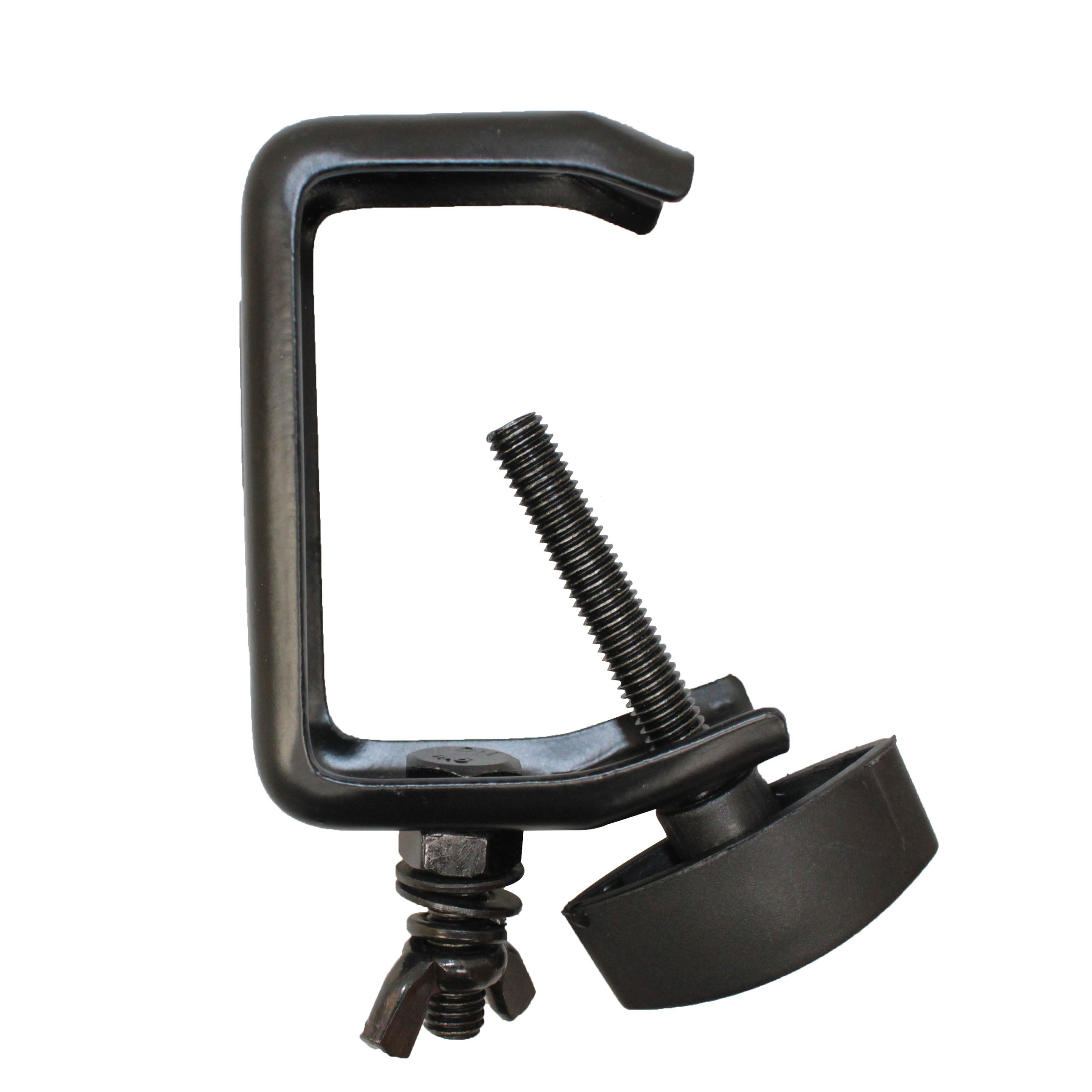 100PCS Light Duty Aluminum C Style M10 Clamp with Flat Thumbscrew for 2" Truss Tube Capacity 45 lbs Black Finish