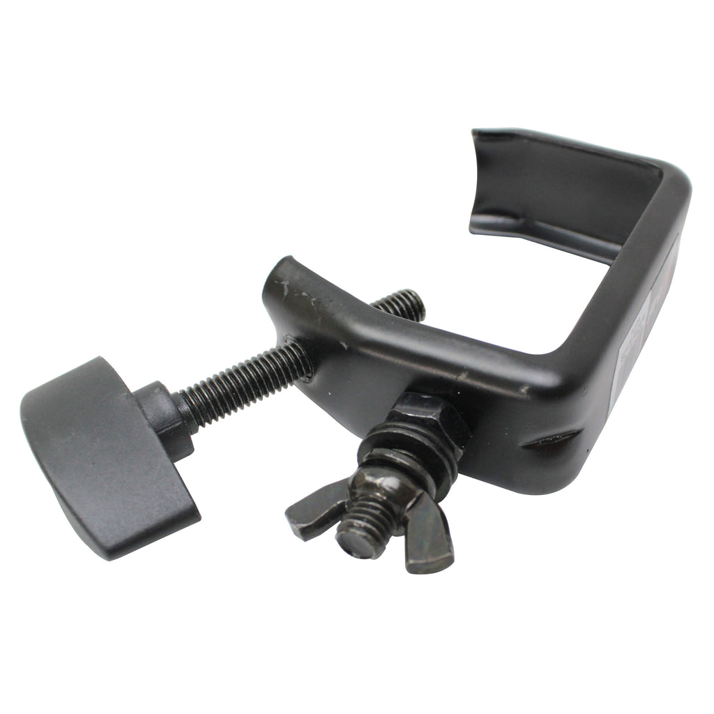 Light Duty Aluminum C Style M10 Clamp with Flat Thumbscrew for 2" Truss Tube Capacity 45 lbs Black Finish