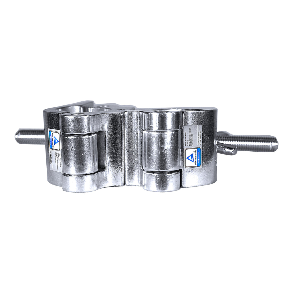 Aluminum Pro O-Style M10 Dual Clamp with Big Wing Knob for 2" Truss Tube Capacity 1102 lbs.