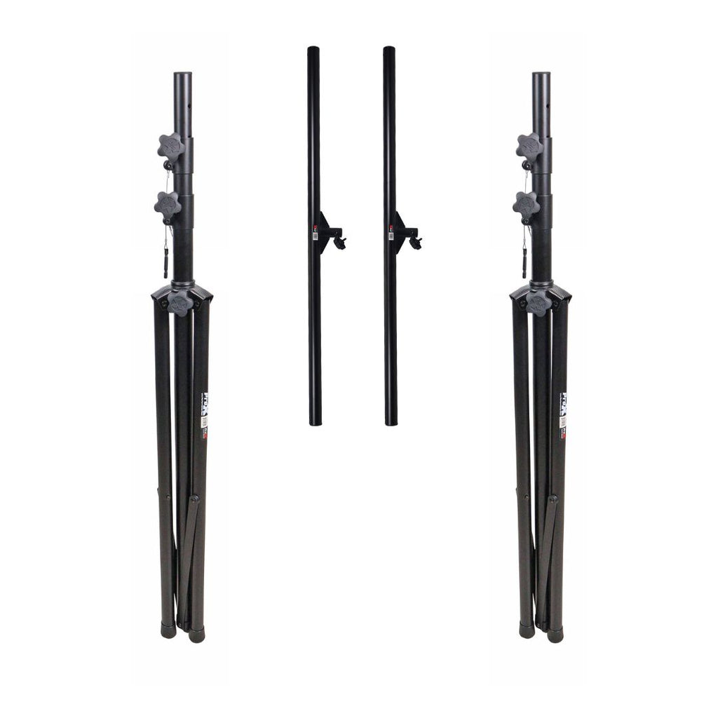 Set of (2) 10 Ft. DJ Stage Lighting Truss Stands System Includes (2) T-Adapters and (2) I-Beam Segments