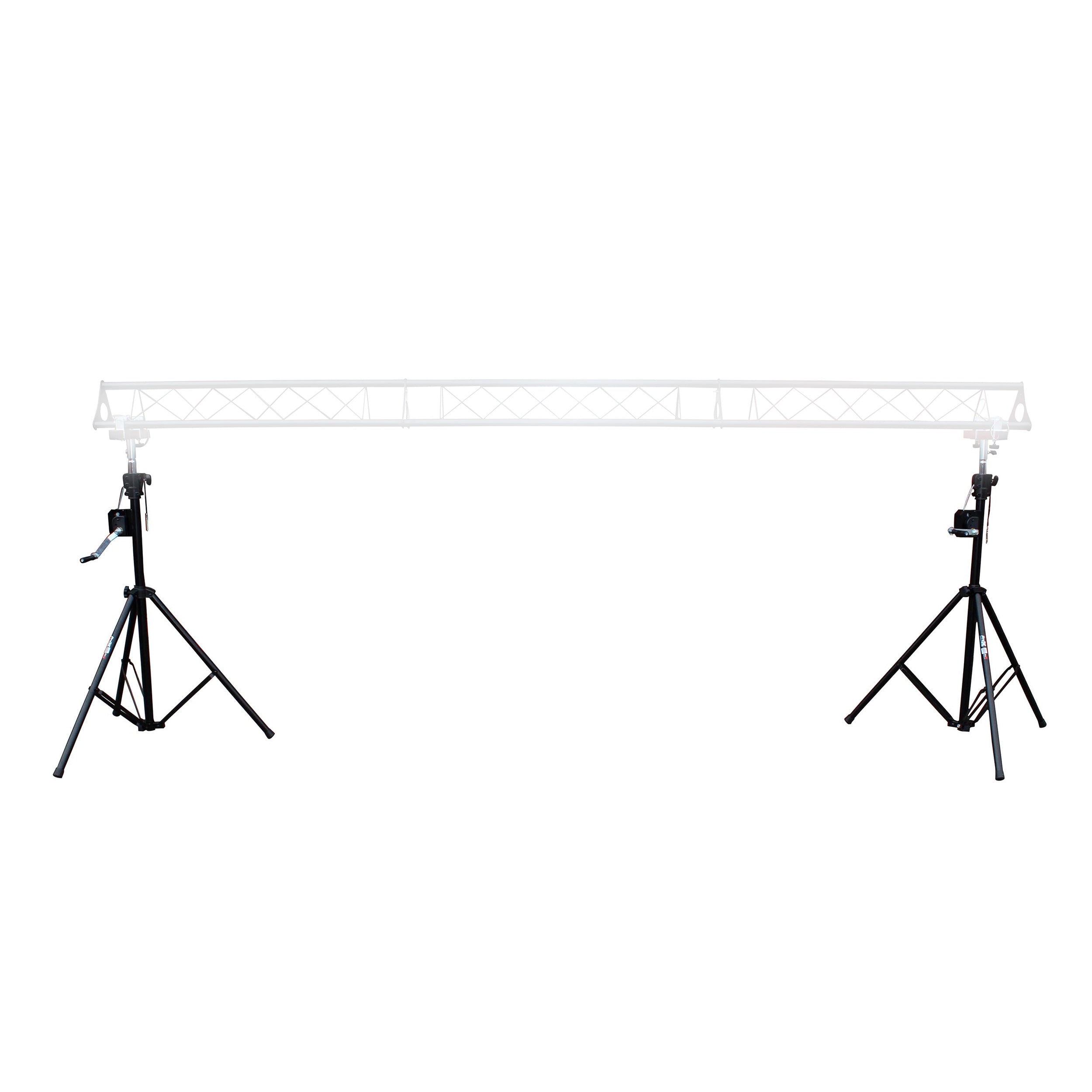 Set of (2) 8.5 Ft Crank Stands with T-Bars Supports Triangle Truss Segments for Stage and DJ Lighting