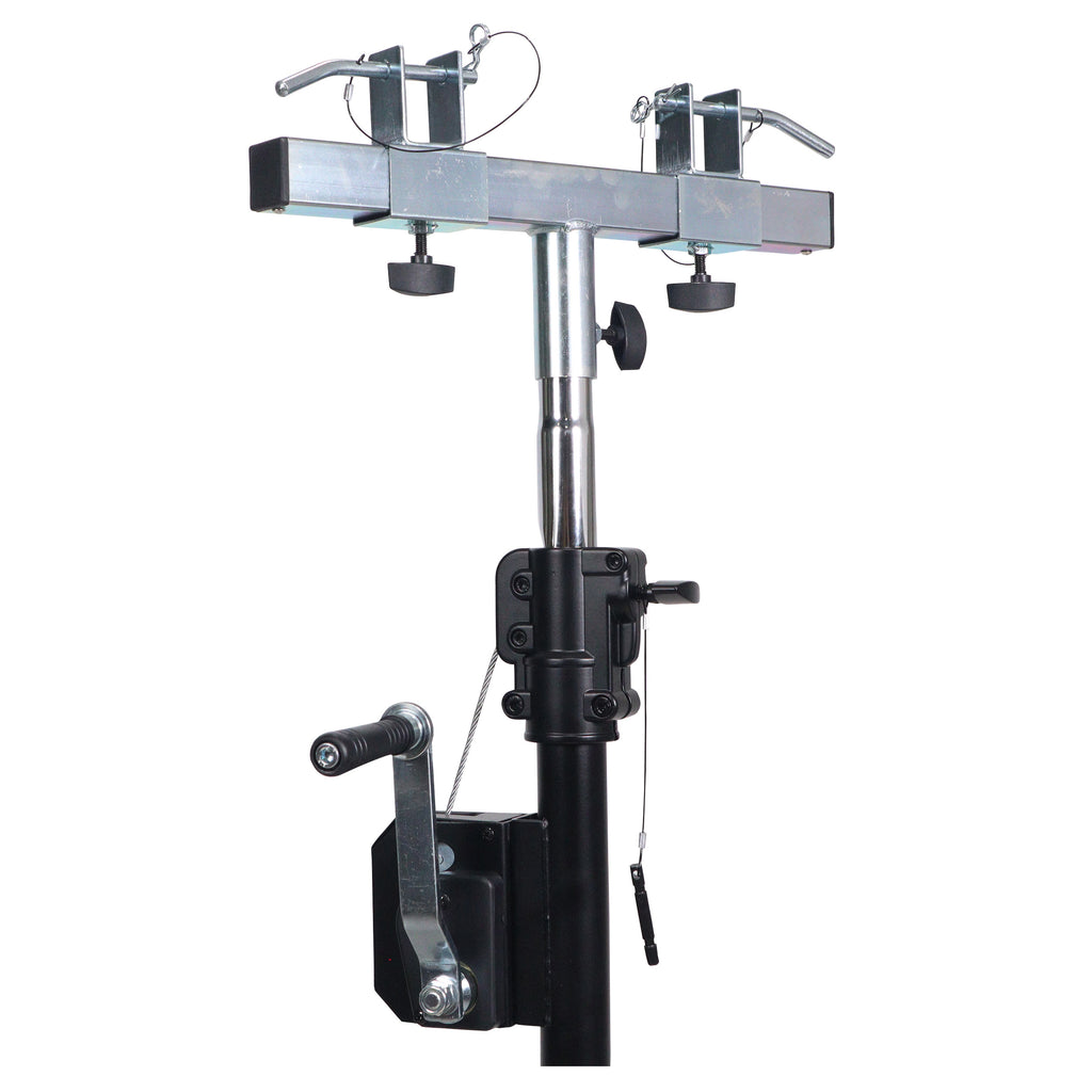 10-Feet Height Adjustable Portable Crank Lighting Stand System with included 2x T-Bars Triangle Truss for 5ft 10ft 15ft Width