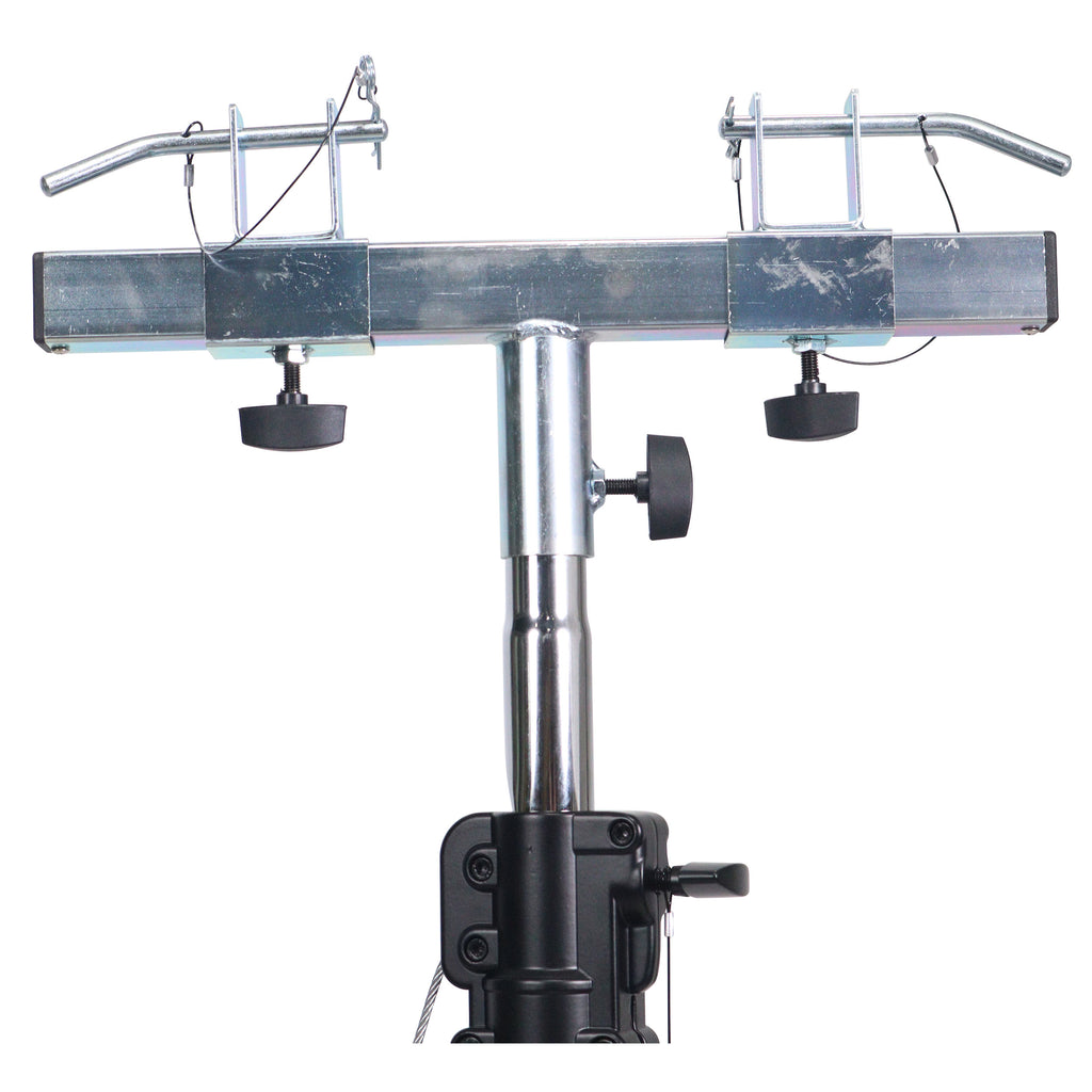 10-Feet Height Adjustable Portable Crank Lighting Stand System with included 2x T-Bars Triangle Truss for 5ft 10ft 15ft Width