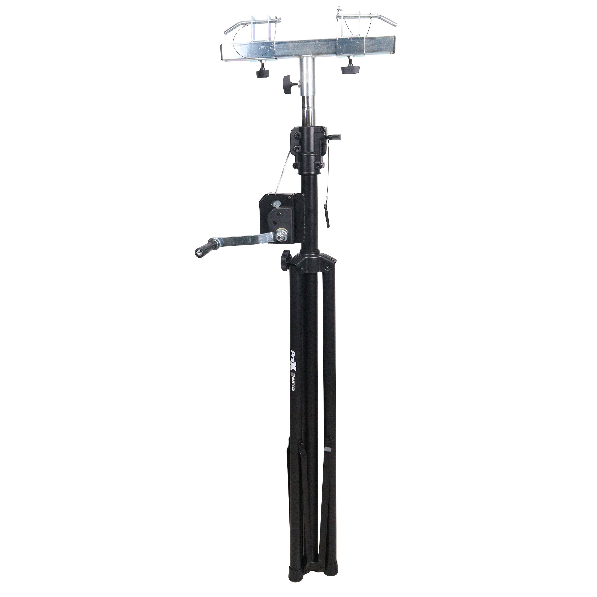 10-Feet Height Adjustable Portable Crank Lighting Stand System with included 2x T-Bars Triangle Truss for 5ft 10ft 15ft Width
