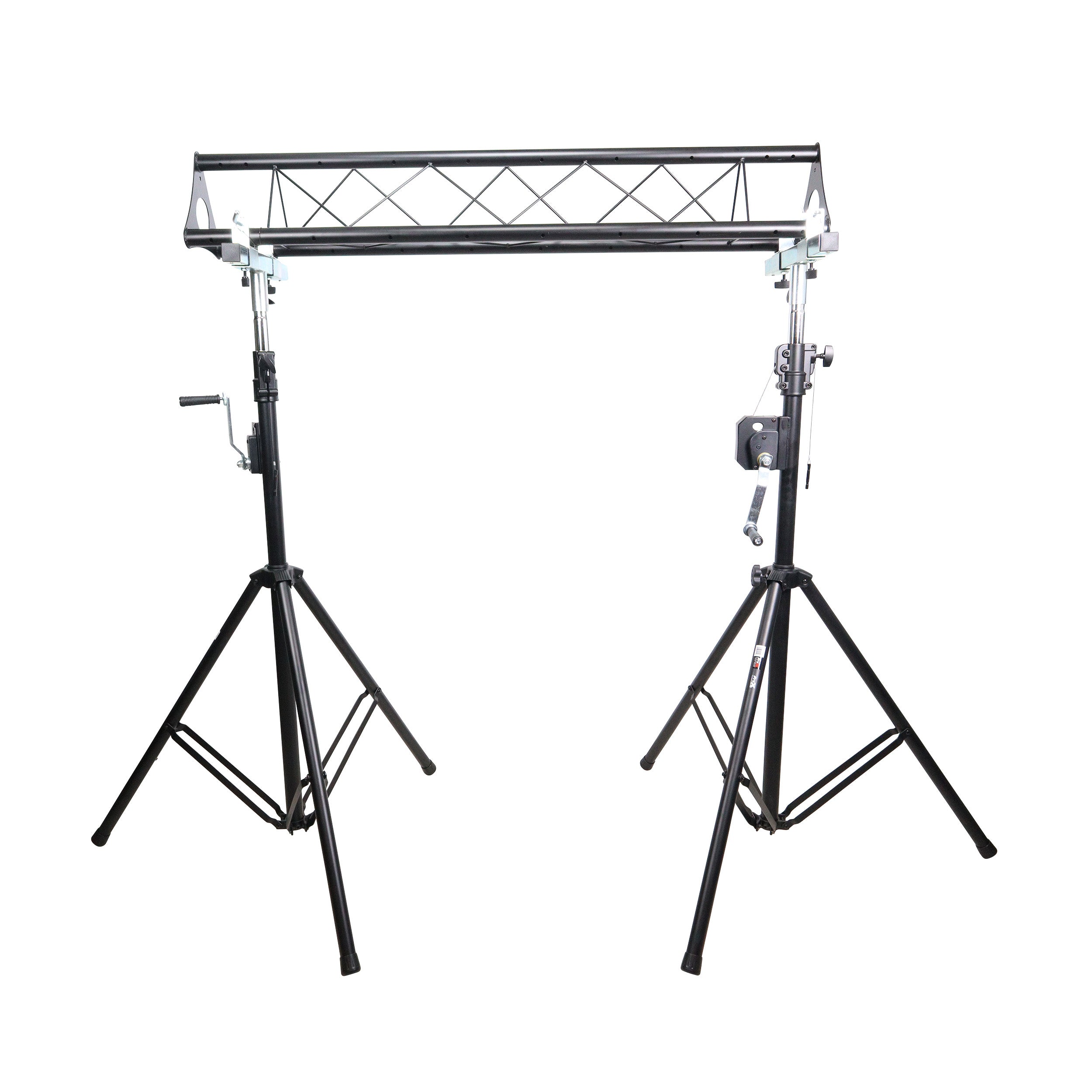 10-Feet Height Adjustable Portable Crank Lighting Stand System with included 2x T-Bars Triangle Truss for 5ft 10ft 15ft Width