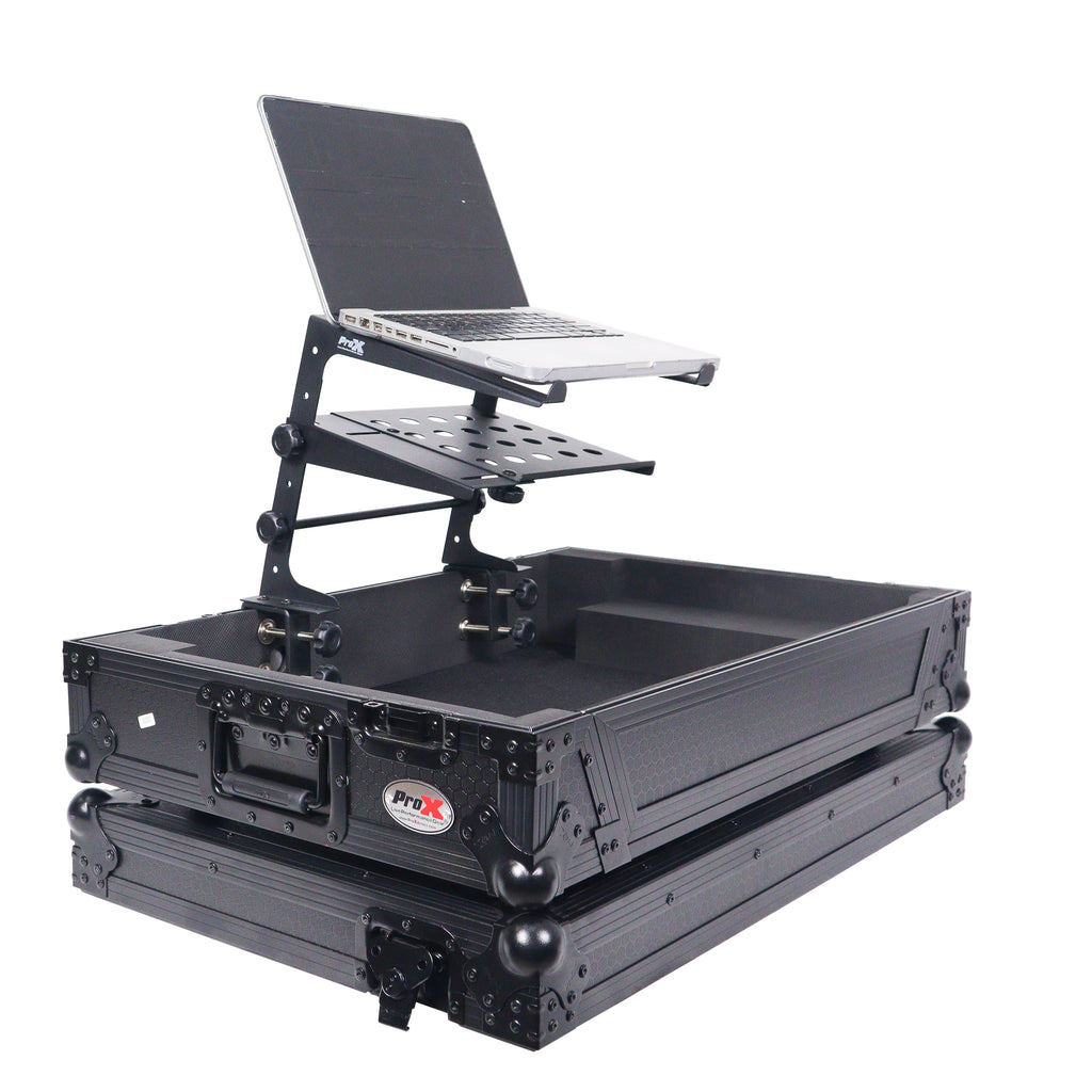 5PCS Universal Portable Desktop Laptop Stand with 2nd Tier Shelf and Mounting Clamps for DJ Cases
