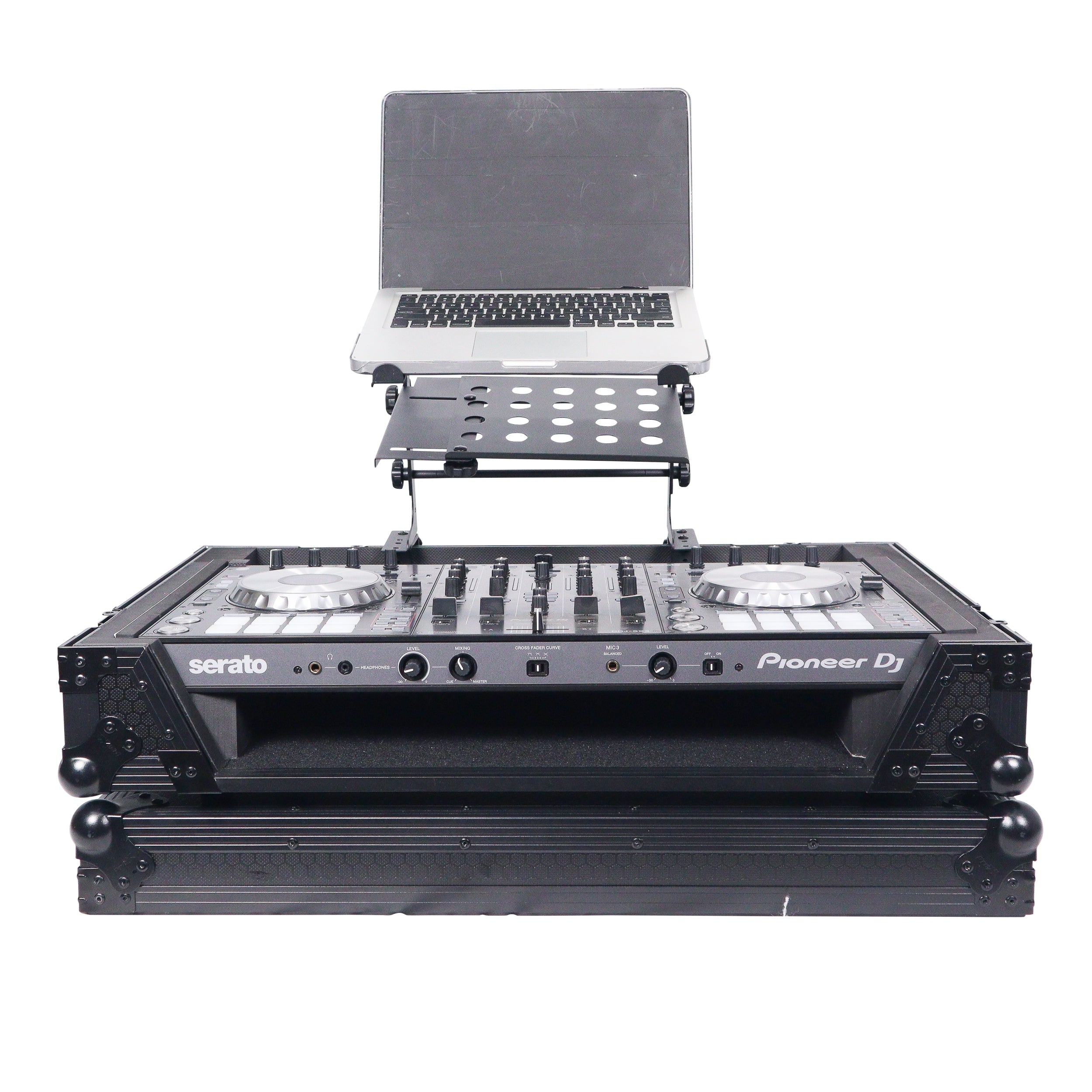 5PCS Universal Portable Desktop Laptop Stand with 2nd Tier Shelf and Mounting Clamps for DJ Cases