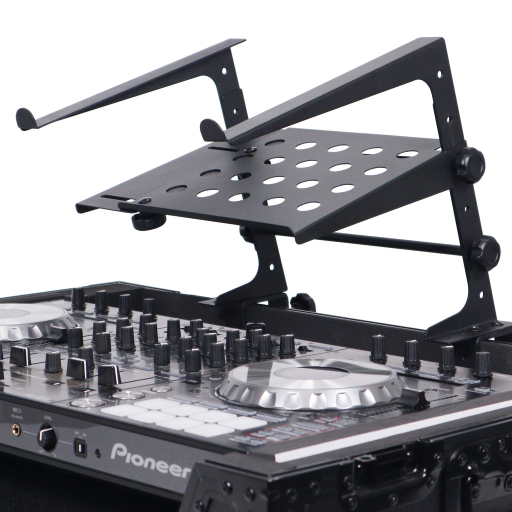5PCS Universal Portable Desktop Laptop Stand with 2nd Tier Shelf and Mounting Clamps for DJ Cases