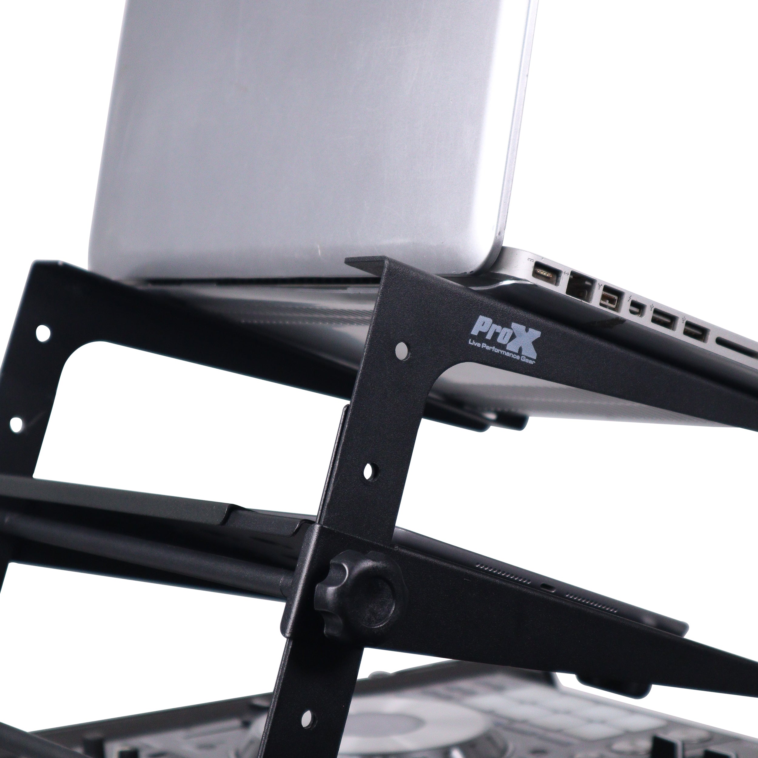 5PCS Universal Portable Desktop Laptop Stand with 2nd Tier Shelf and Mounting Clamps for DJ Cases