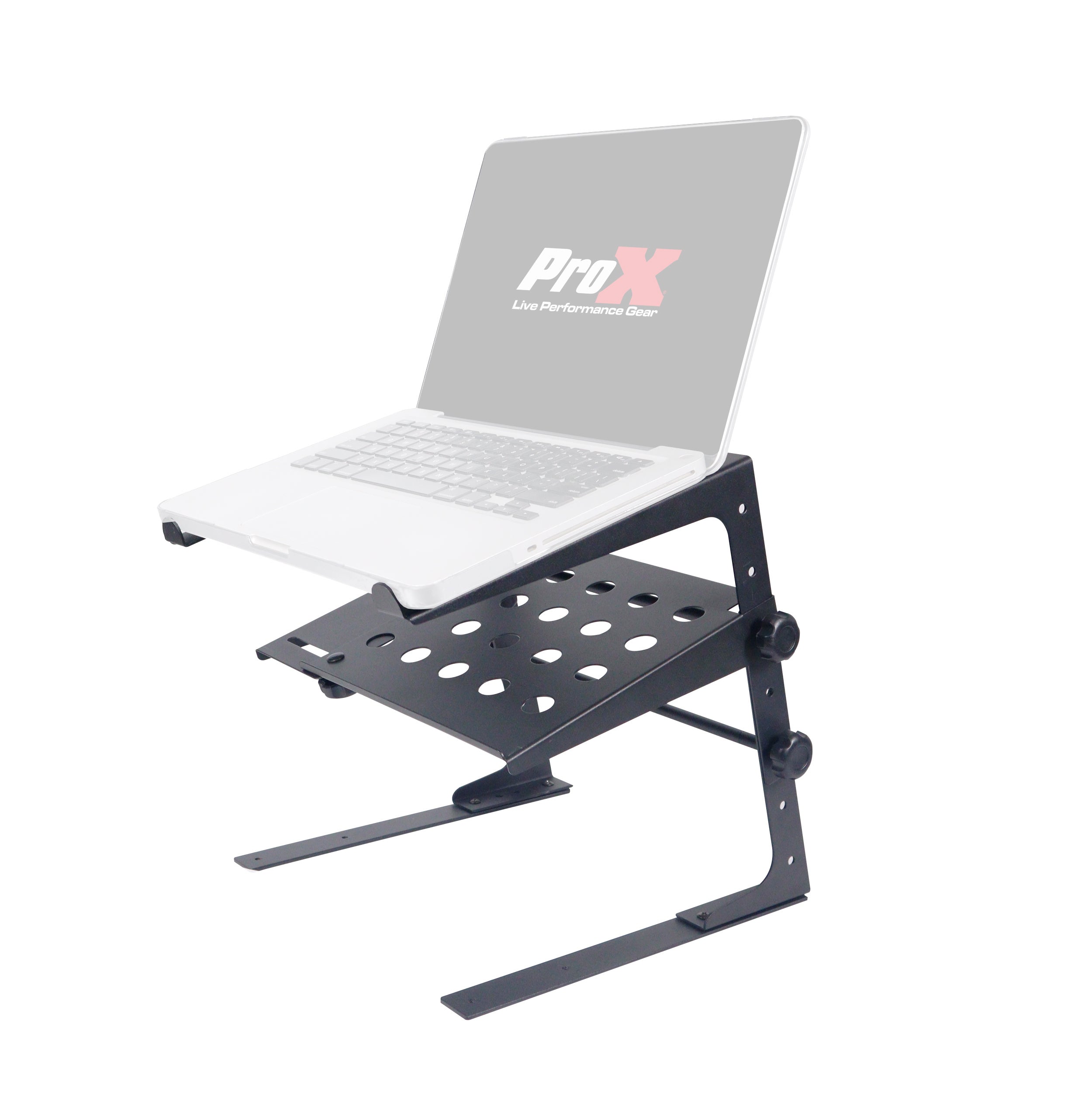 5PCS Universal Portable Desktop Laptop Stand with 2nd Tier Shelf and Mounting Clamps for DJ Cases