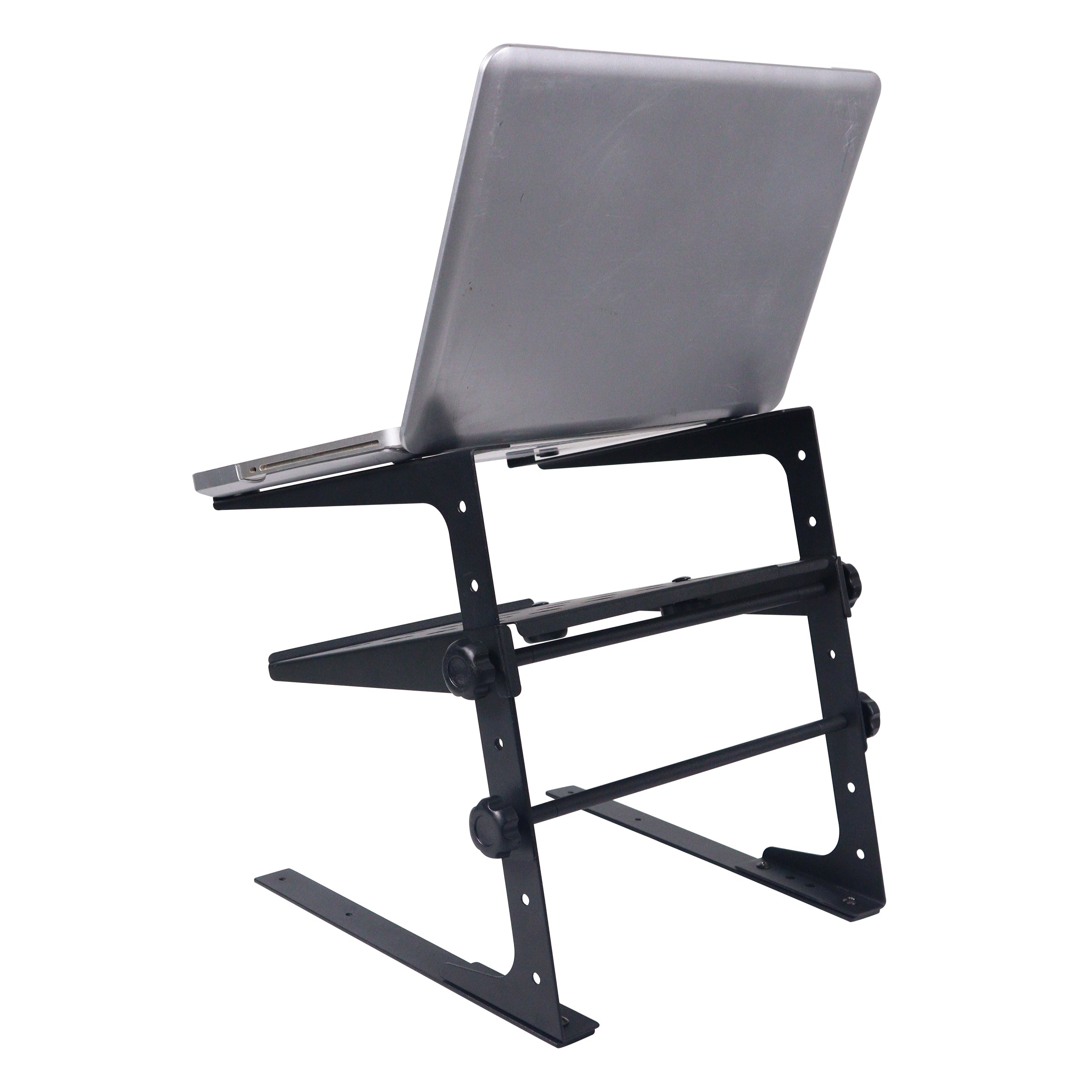 5PCS Universal Portable Desktop Laptop Stand with 2nd Tier Shelf and Mounting Clamps for DJ Cases