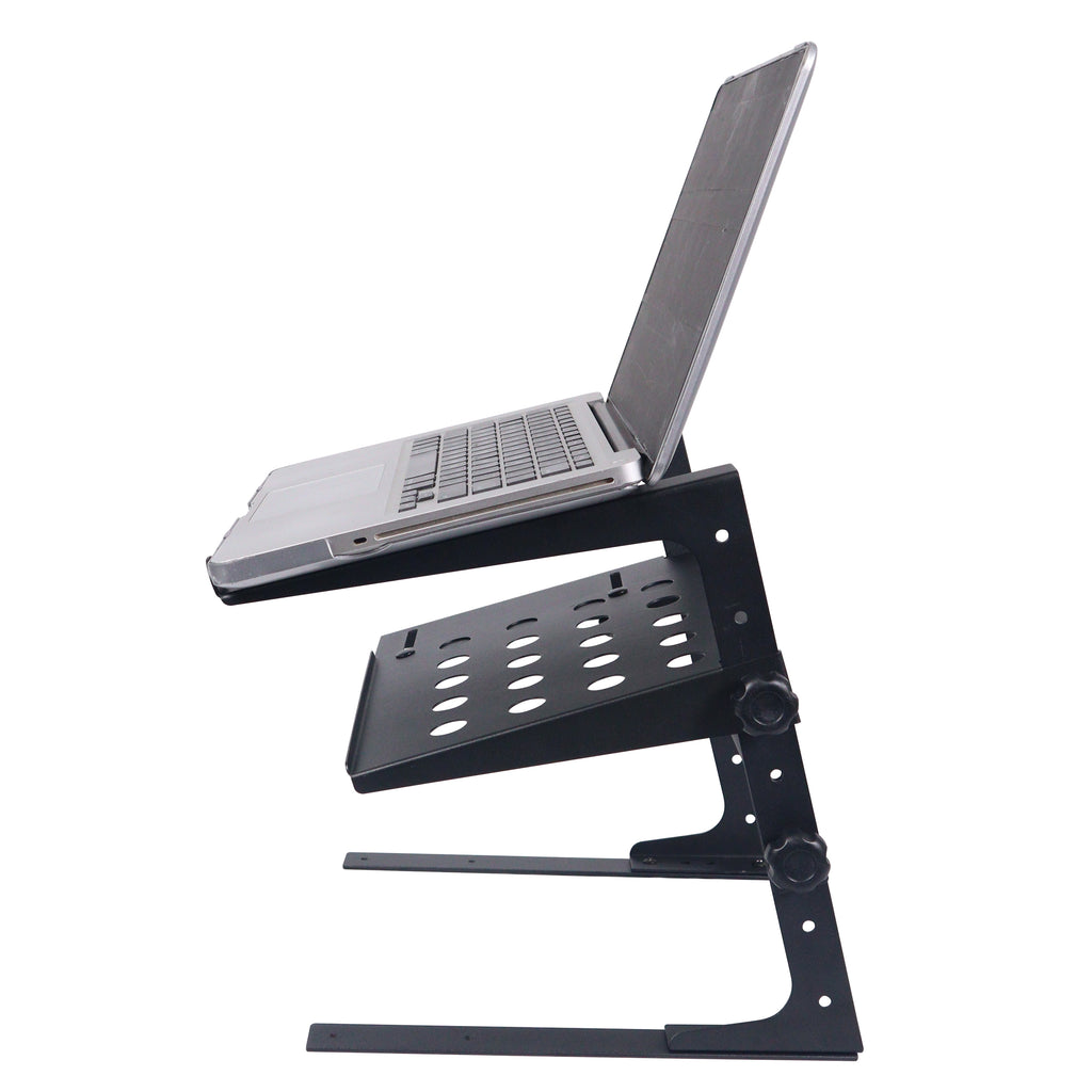 5PCS Universal Portable Desktop Laptop Stand with 2nd Tier Shelf and Mounting Clamps for DJ Cases