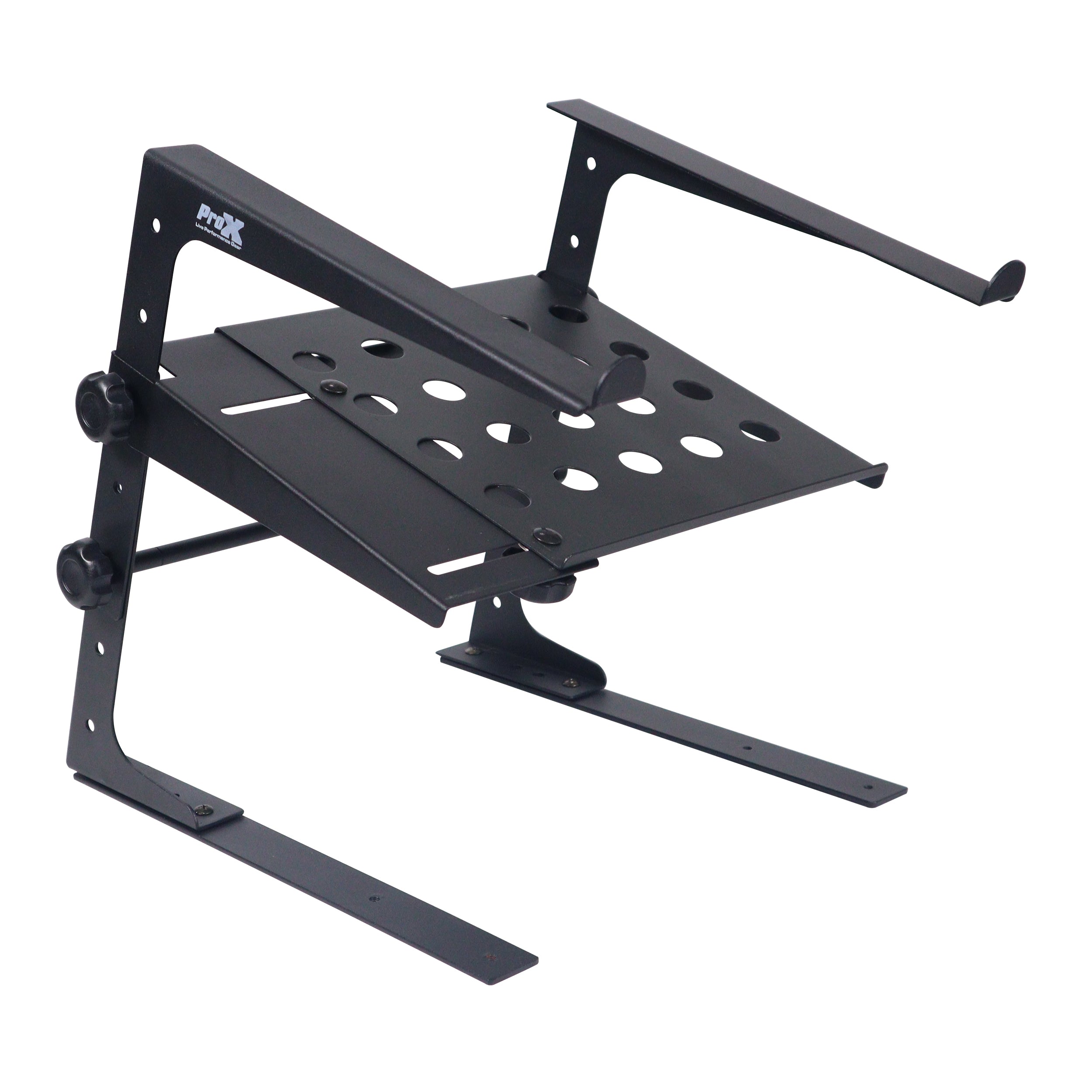 5PCS Universal Portable Desktop Laptop Stand with 2nd Tier Shelf and Mounting Clamps for DJ Cases