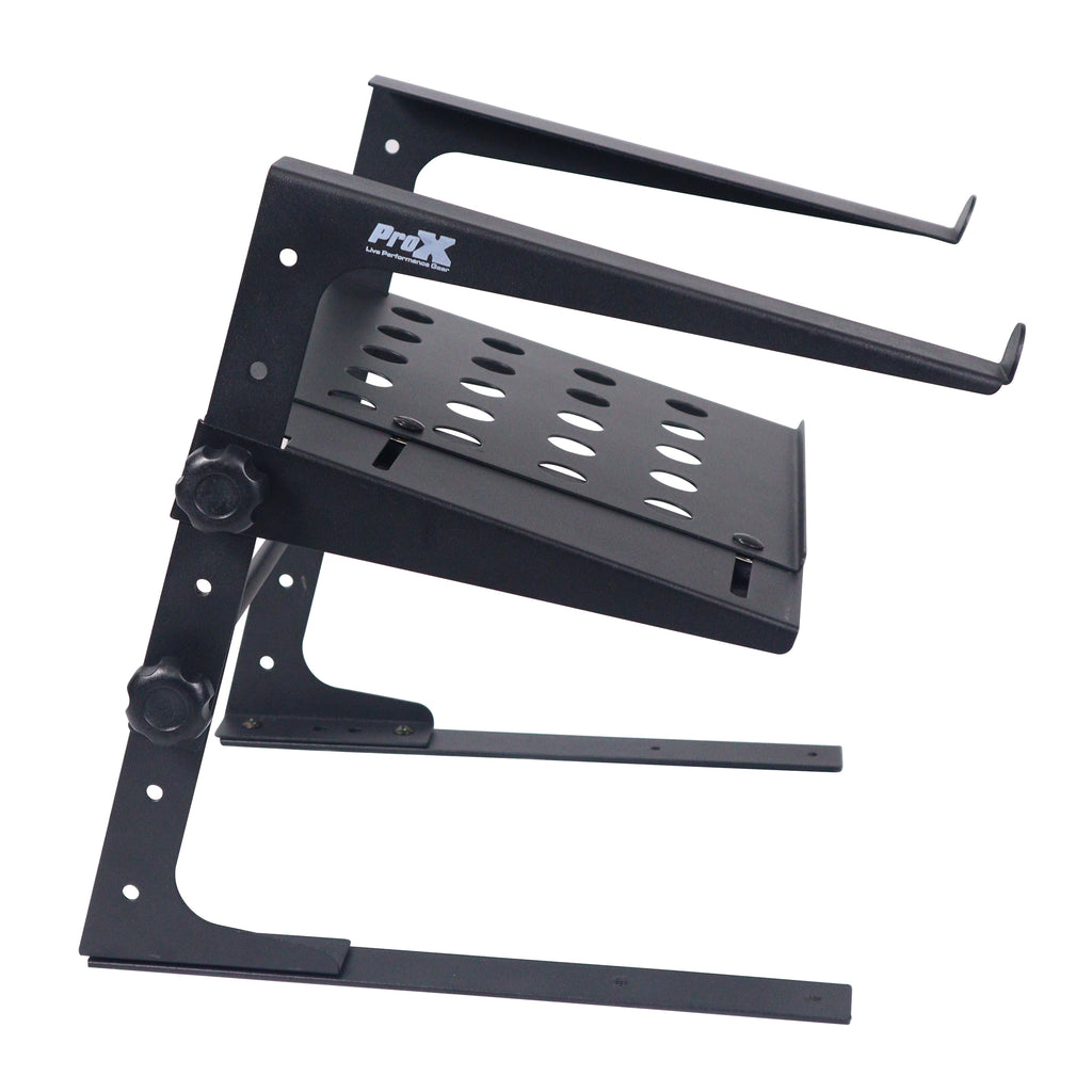 5PCS Universal Portable Desktop Laptop Stand with 2nd Tier Shelf and Mounting Clamps for DJ Cases