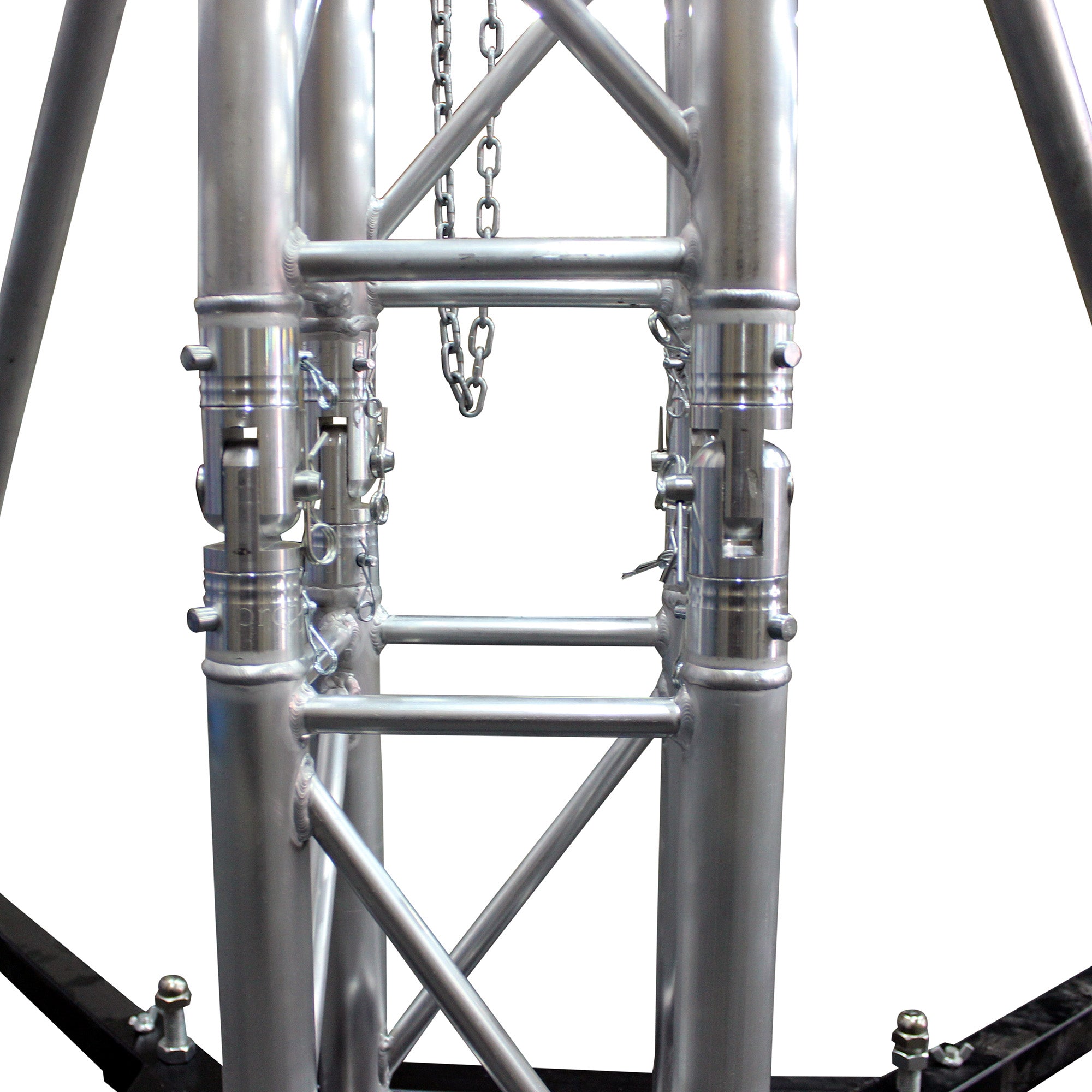 Truss Tower Stage Roofing System Package -Top Block | Hinges | Base | Outriggers and 3.28 Ft. 2 mm Wall Truss Segment