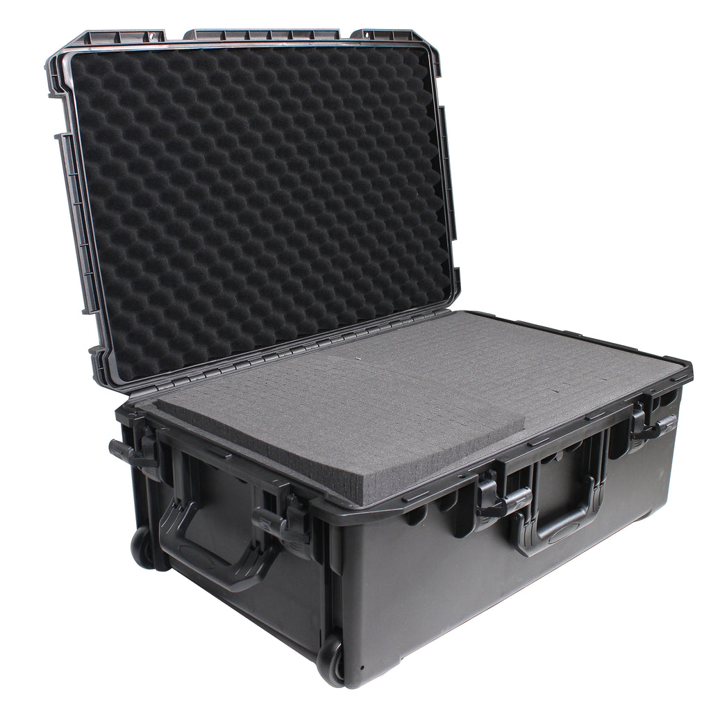 UltronX LARGE Water Resistant ABS Molded Portable Storage Case for Audio Camera Tactical includes cut pluck foam - 29x19x9 in.