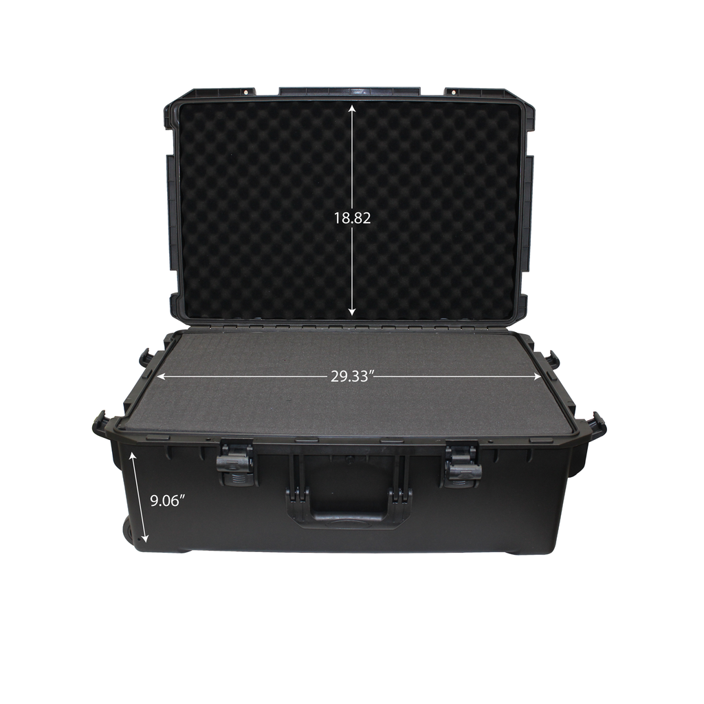 UltronX LARGE Water Resistant ABS Molded Portable Storage Case for Audio Camera Tactical includes cut pluck foam - 29x19x9 in.