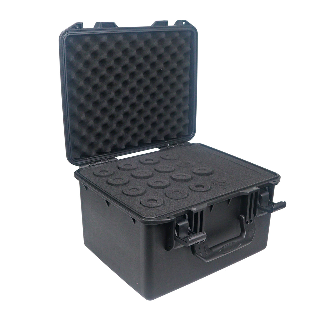 UltronX Plastic Water Tight Molded Travel Case Stores up to (16) Wireless and Wired Microphones