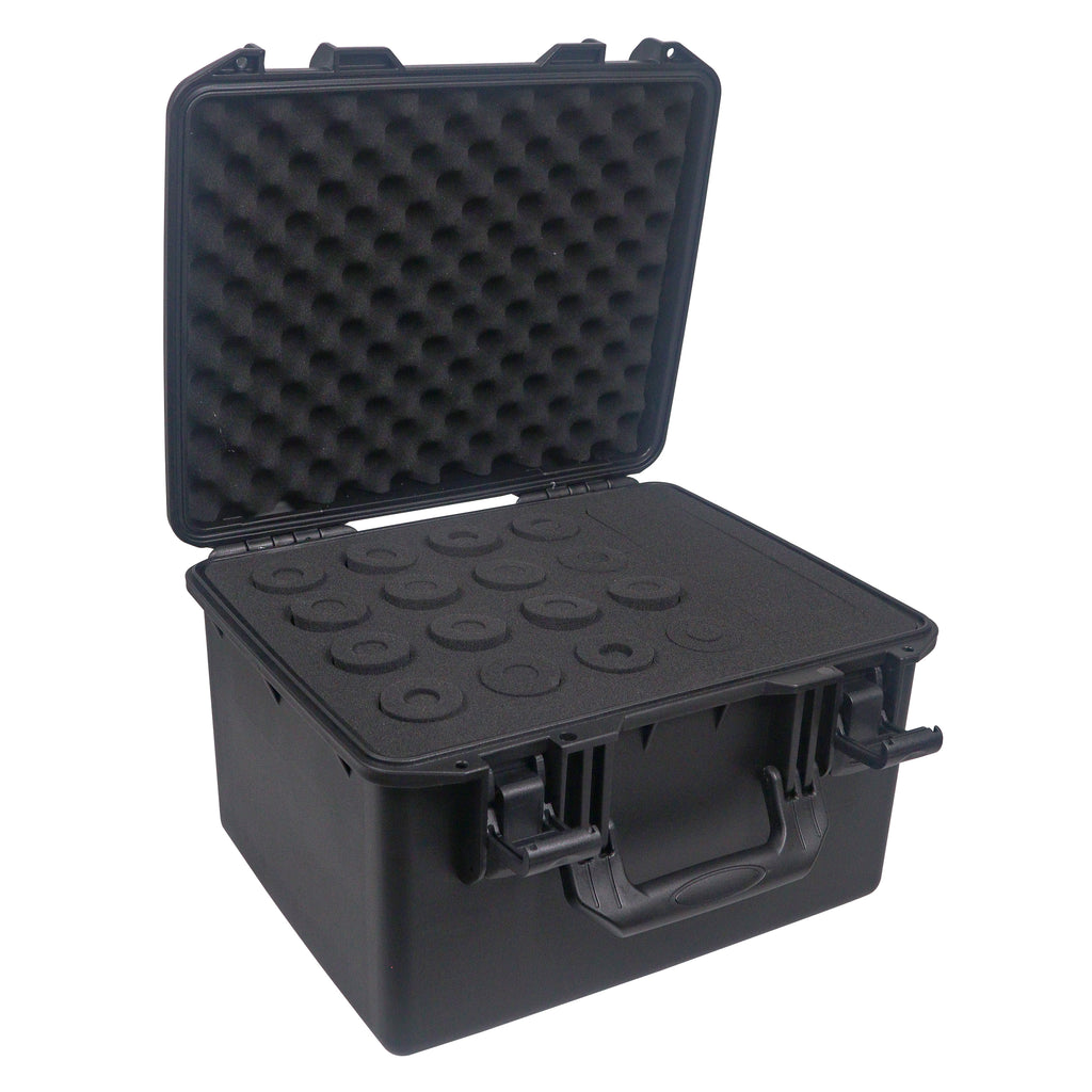 UltronX Plastic Water Tight Molded Travel Case Stores up to (16) Wireless and Wired Microphones