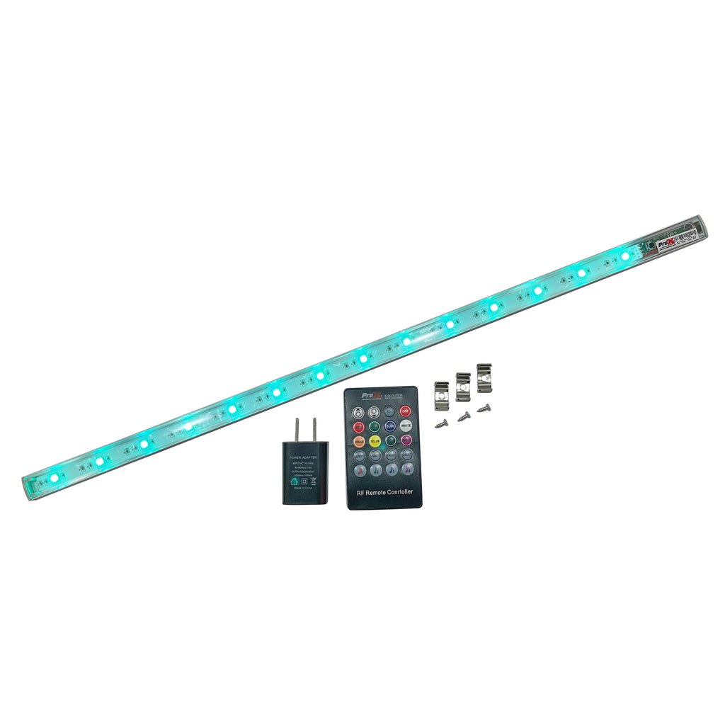GLOLITE 20" RGB LED Accent Lighting Fixture Aluminum Body RF Remote Controlled USB Powered