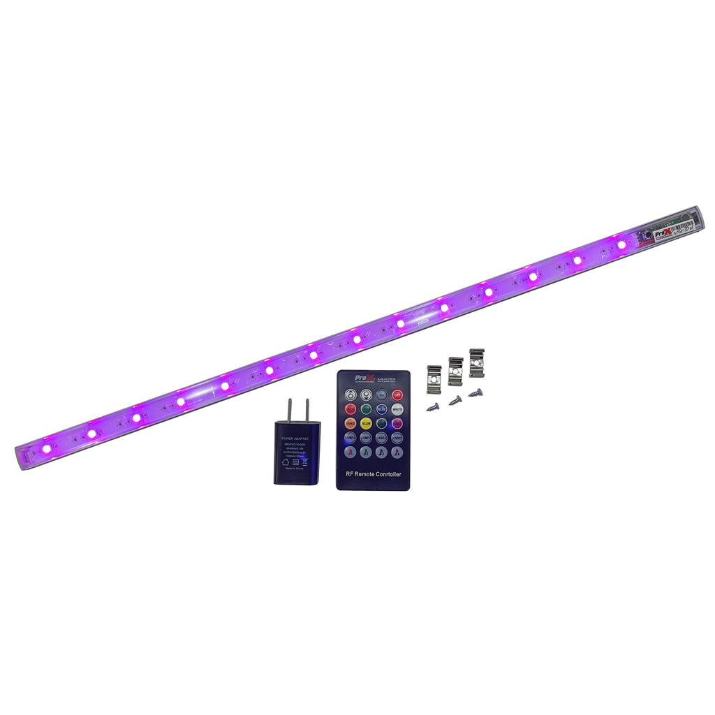 GLOLITE 20" RGB LED Accent Lighting Fixture Aluminum Body RF Remote Controlled USB Powered