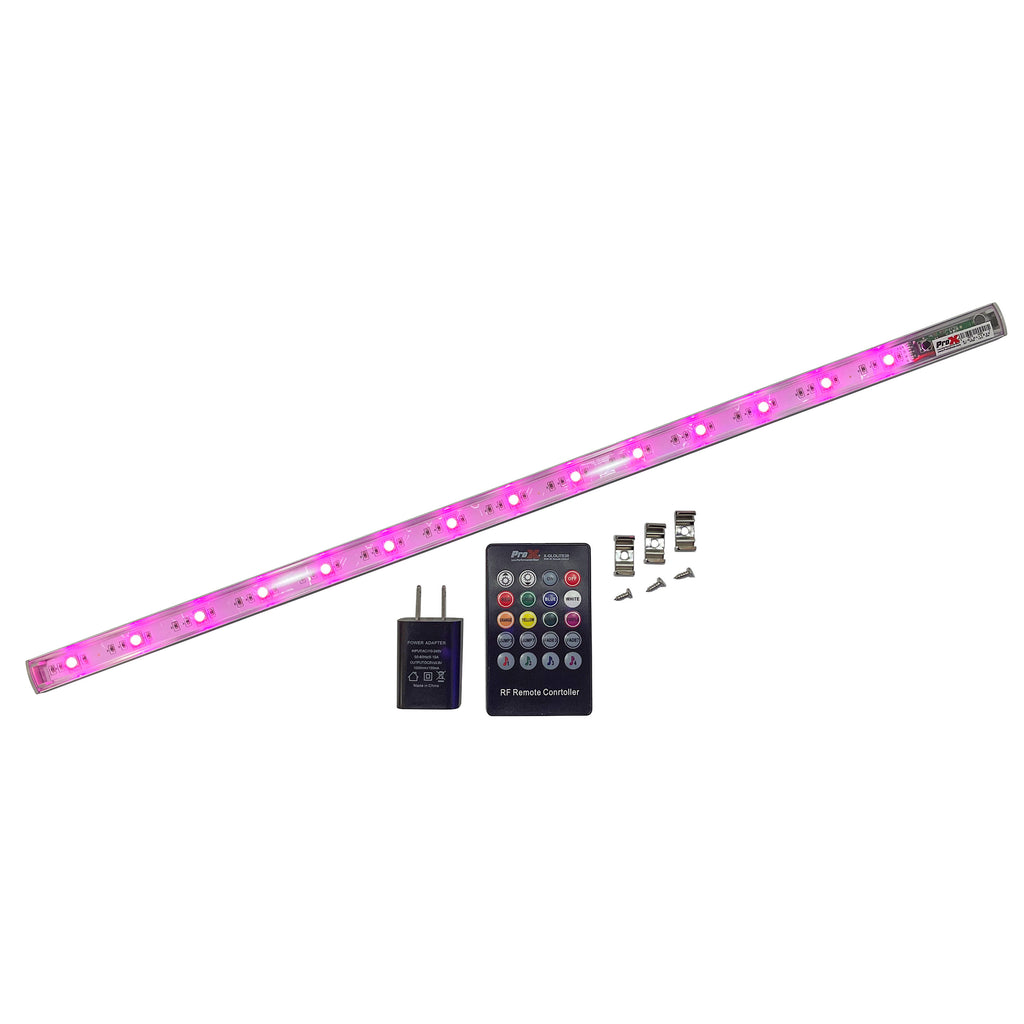 GLOLITE 20" RGB LED Accent Lighting Fixture Aluminum Body RF Remote Controlled USB Powered