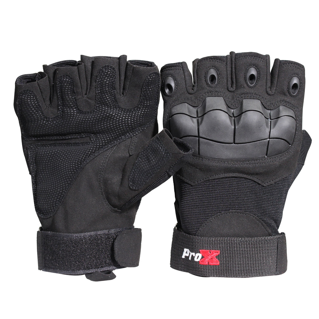 X-GRIPZ Hard Rubber Knuckle  Fingerless Gloves - For Truss and Stage Performance