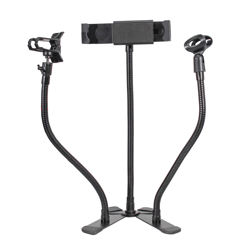 6PCS Mobi Buddy Hands Free Tablet Mobile Device Clip Kit DJ Cellphone holder Selfie Stick Table Stand Tripod Clamp and Case