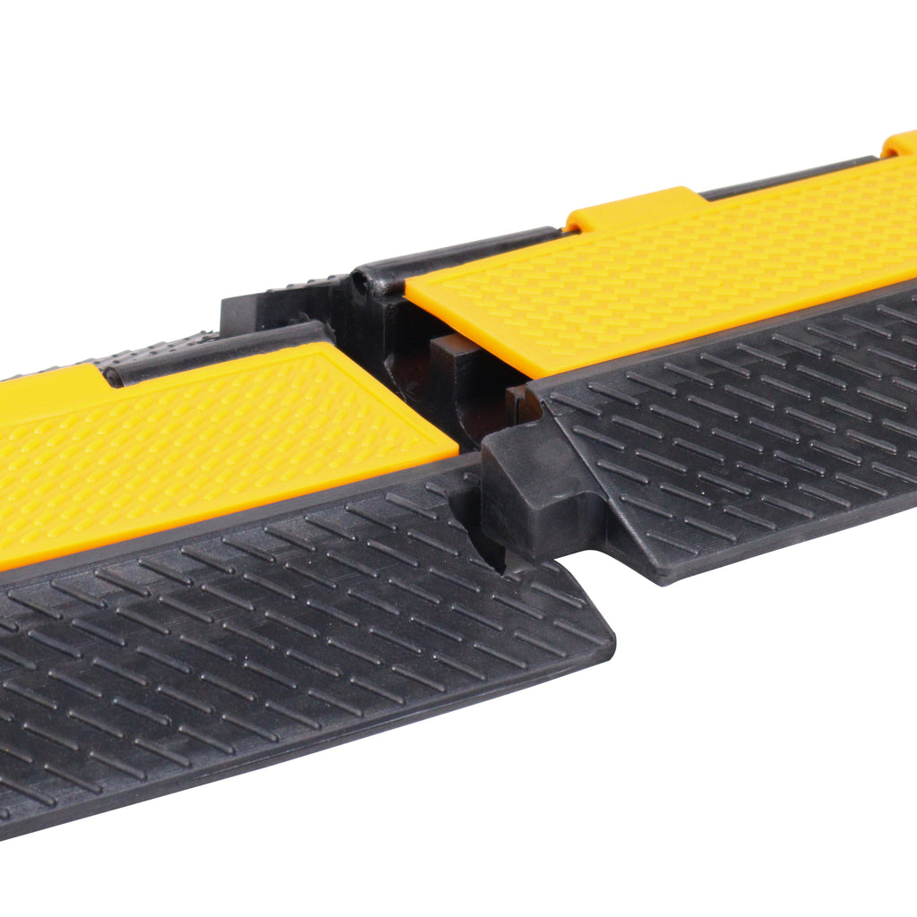 2-Channel Rubber Cable Protector Ramp Speed Bump Cover Indoor Outdoor – Supports up to 60 Tons