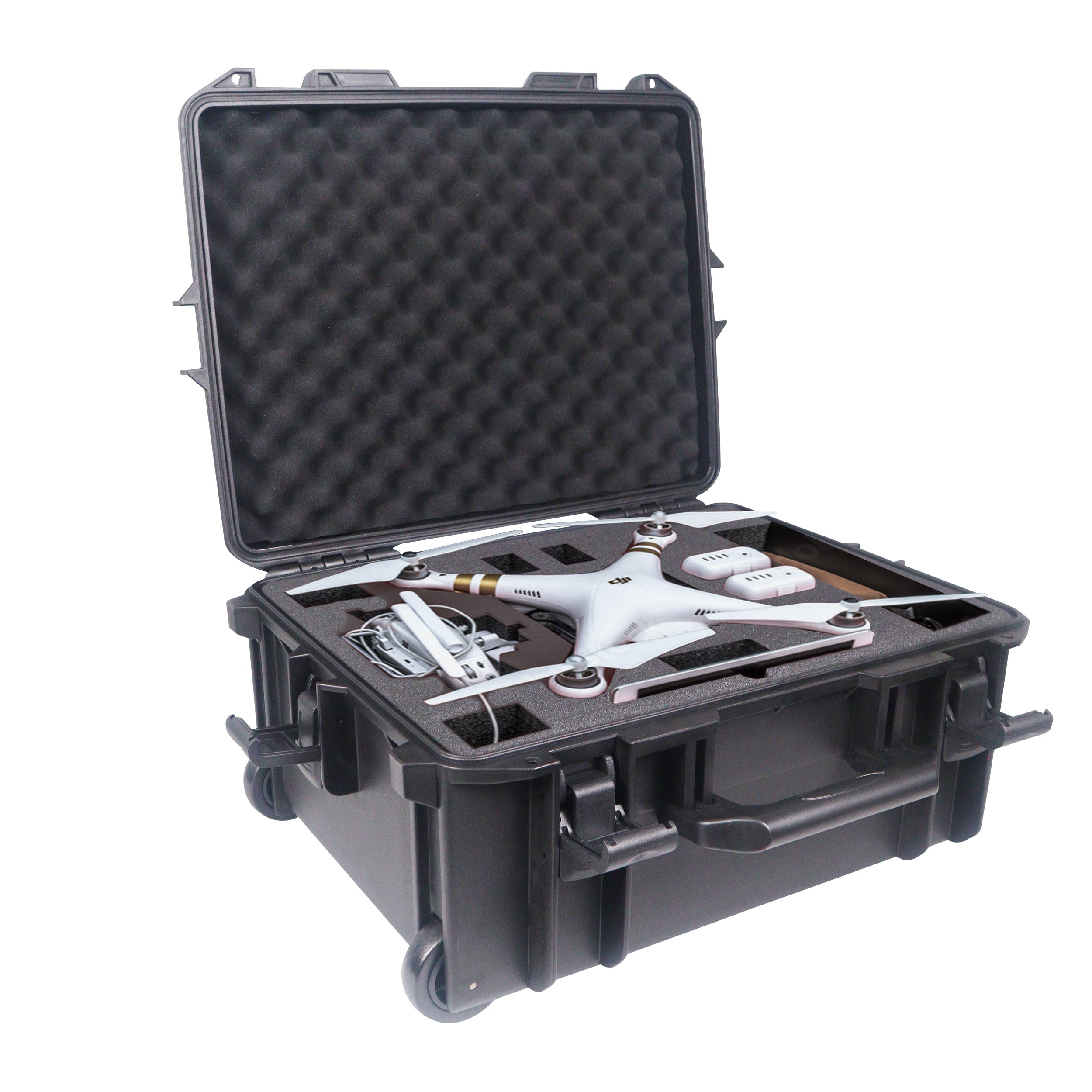 UltronX MEDIUM Water Resistant ABS Molded Portable Storage Case for Audio Camera Tactical includes cut pluck foam - 14x19x7.5