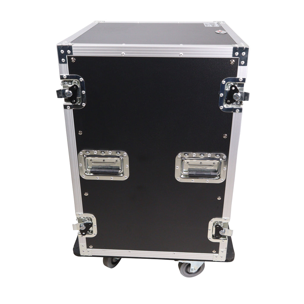 14U Vertical Amp Rack Mount Flight Case with Caster Wheels