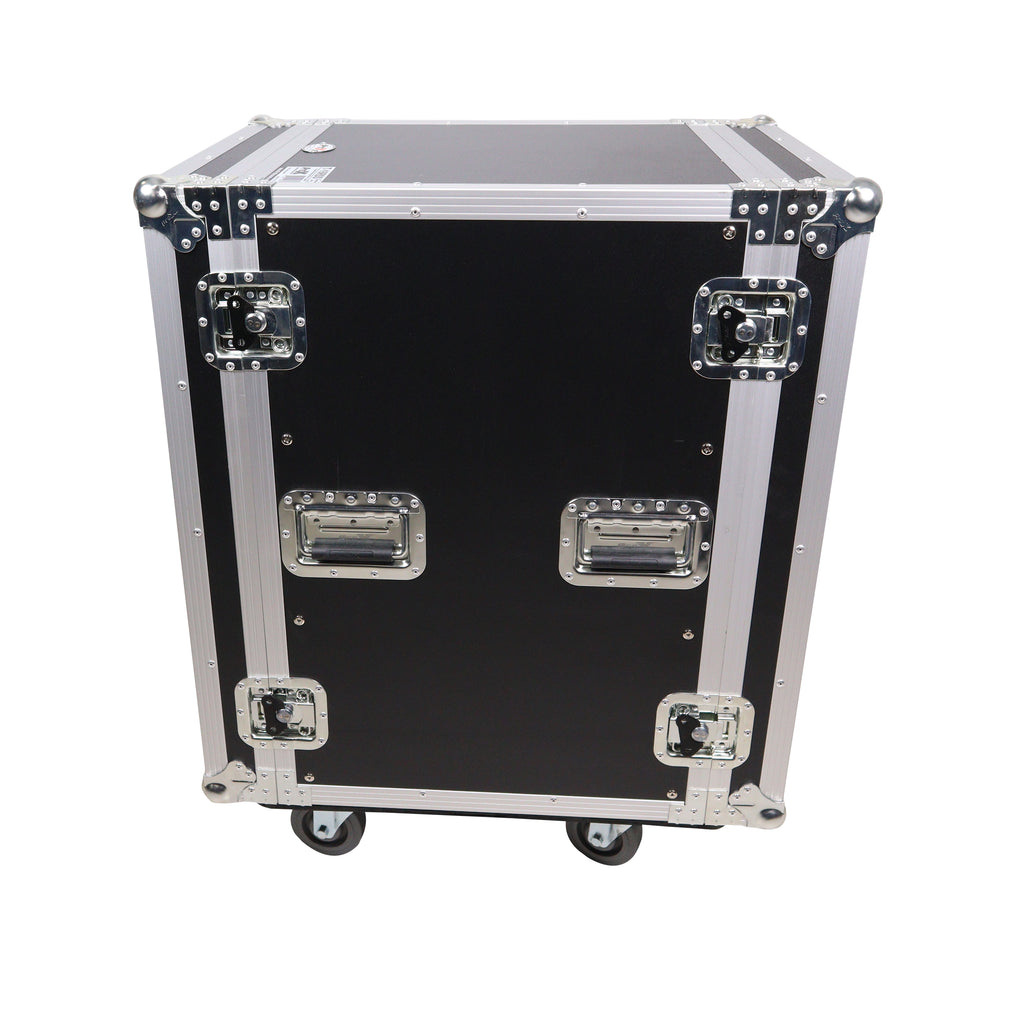 14U Vertical Amp Rack Mount Flight Case with Caster Wheels